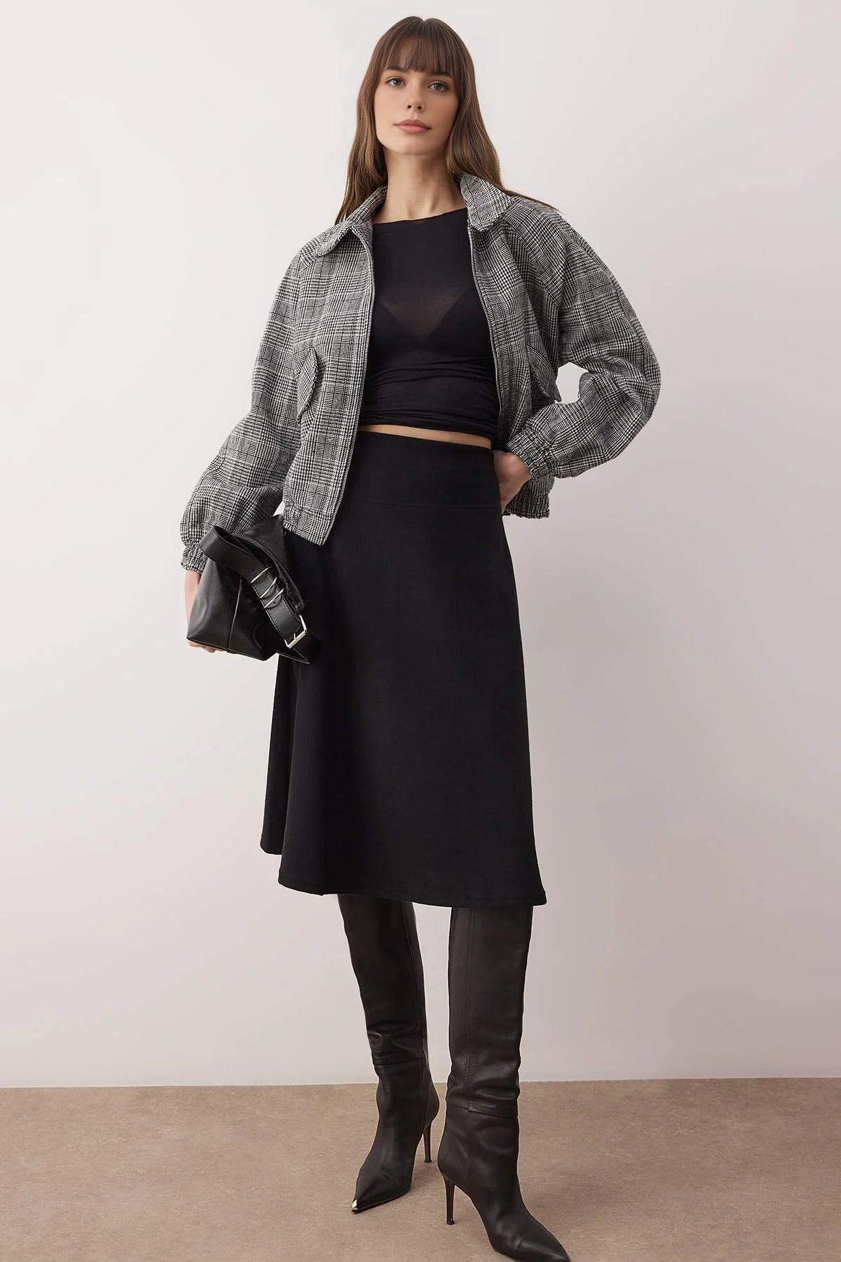 A-line Midi Knit Skirt