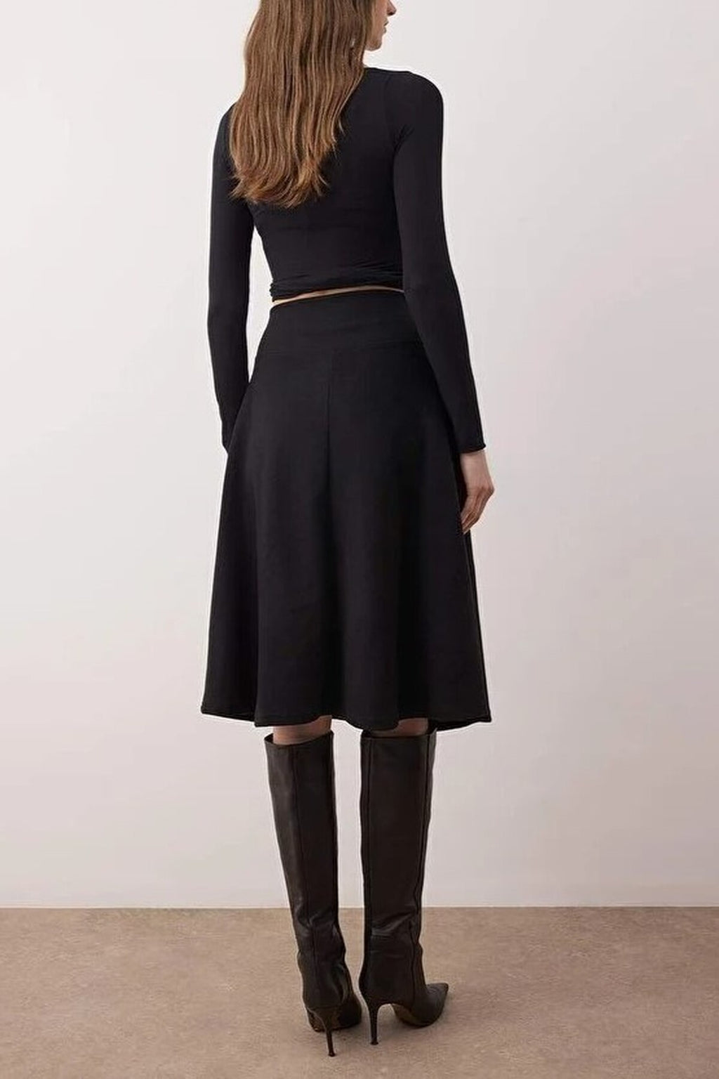 A-line Midi Knit Skirt