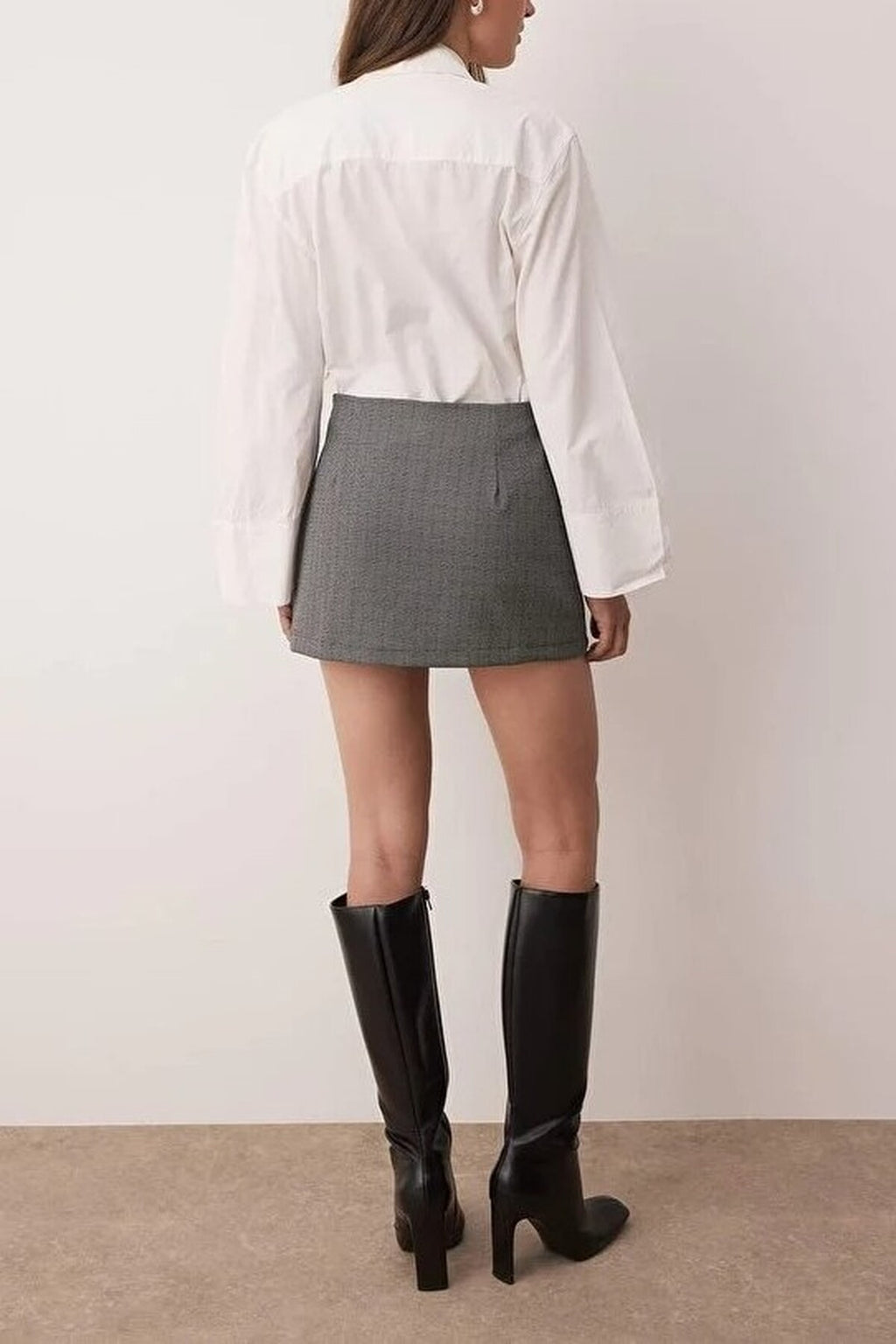 Argyle Mini Shorts Skirt with Pocket Detail