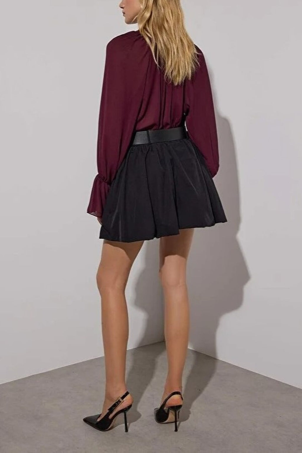 Super Mini Balloon Skirt with Lined Shorts and Belt Detail