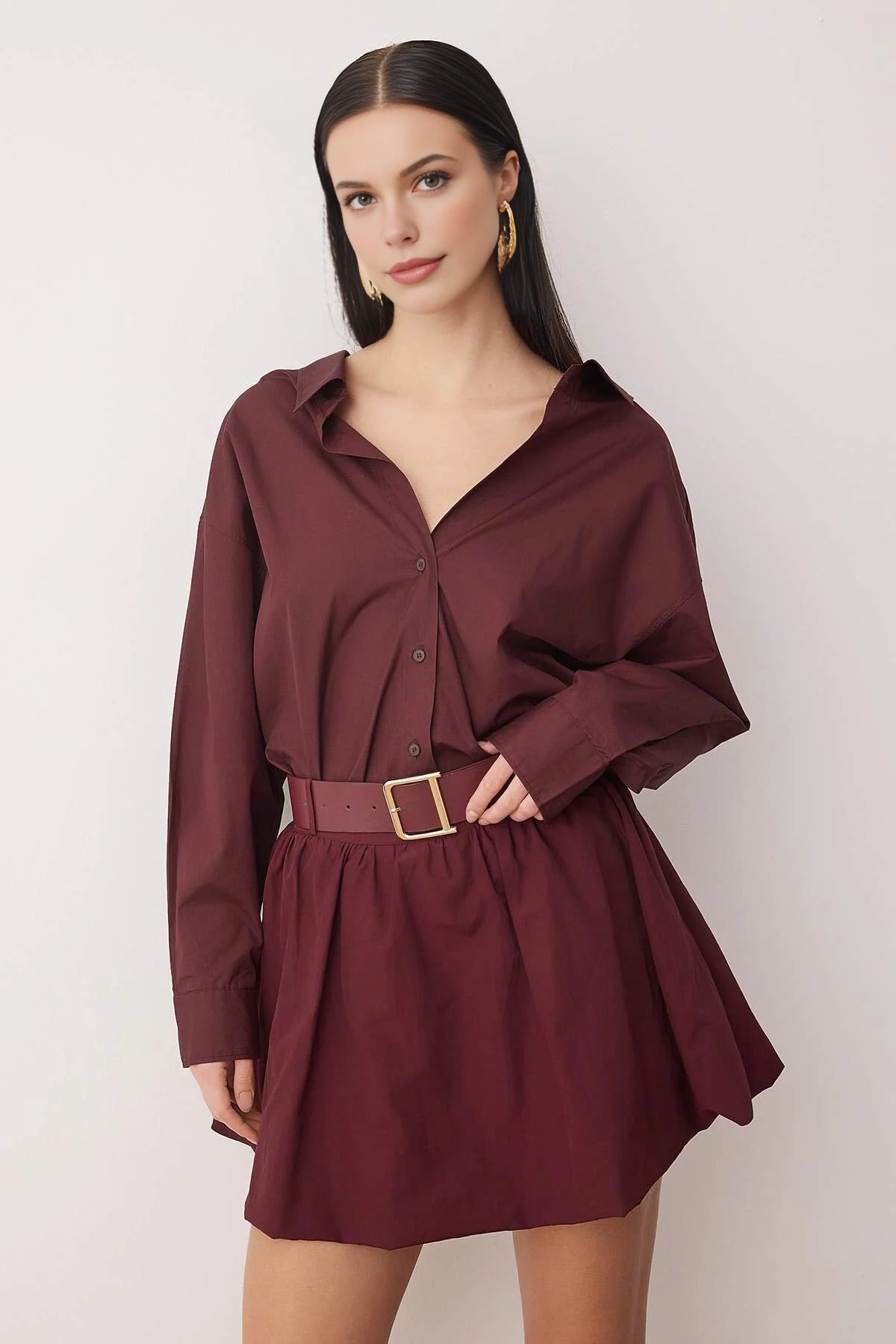 Super Mini Balloon Skirt with Lined Shorts and Belt Detail