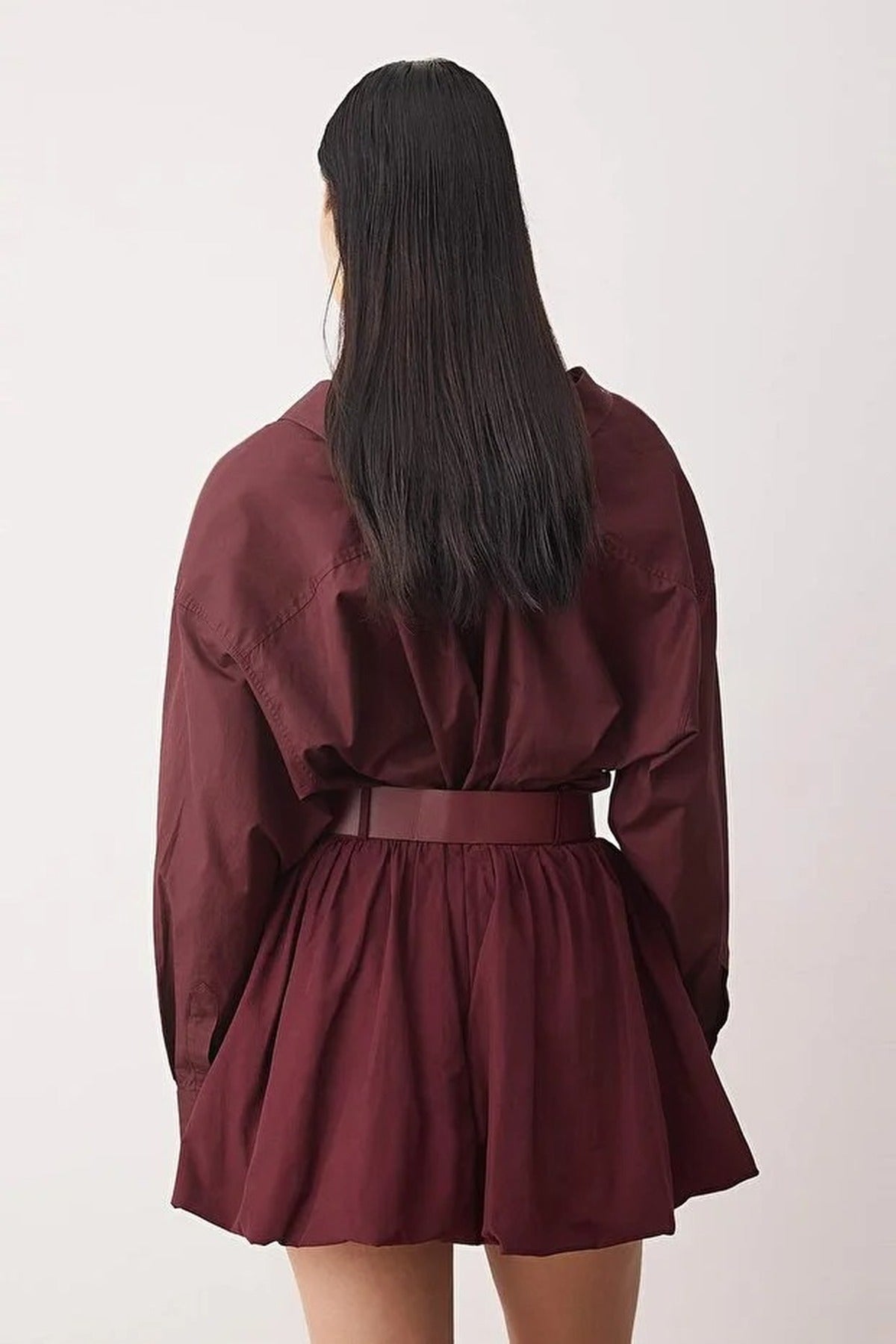 Super Mini Balloon Skirt with Lined Shorts and Belt Detail