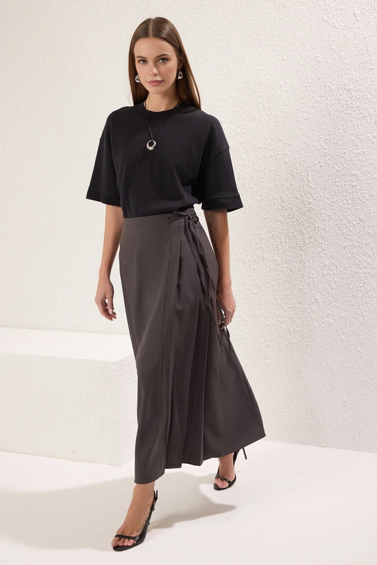 A-line Unlined Woven Maxi Skirt