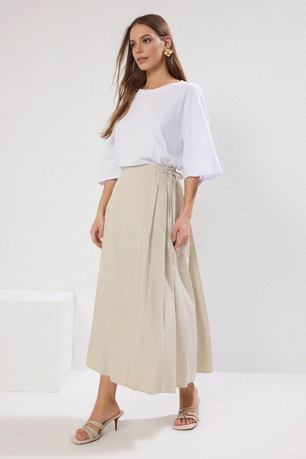 A-line Unlined Woven Maxi Skirt