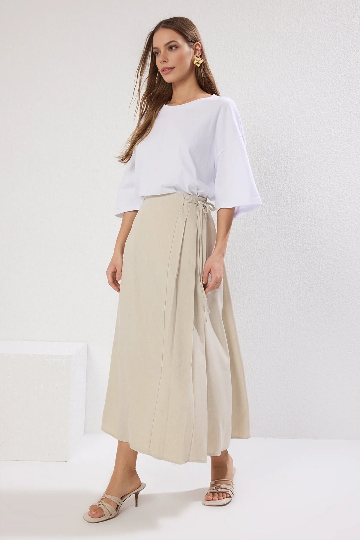 A-line Unlined Woven Maxi Skirt