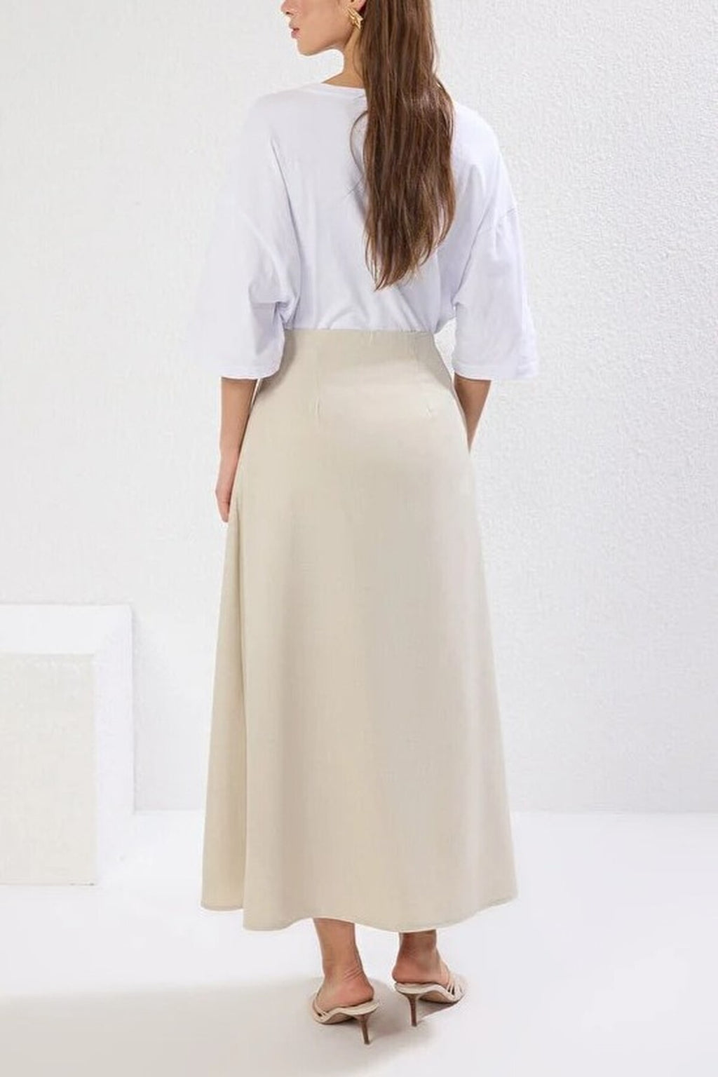 A-line Unlined Woven Maxi Skirt