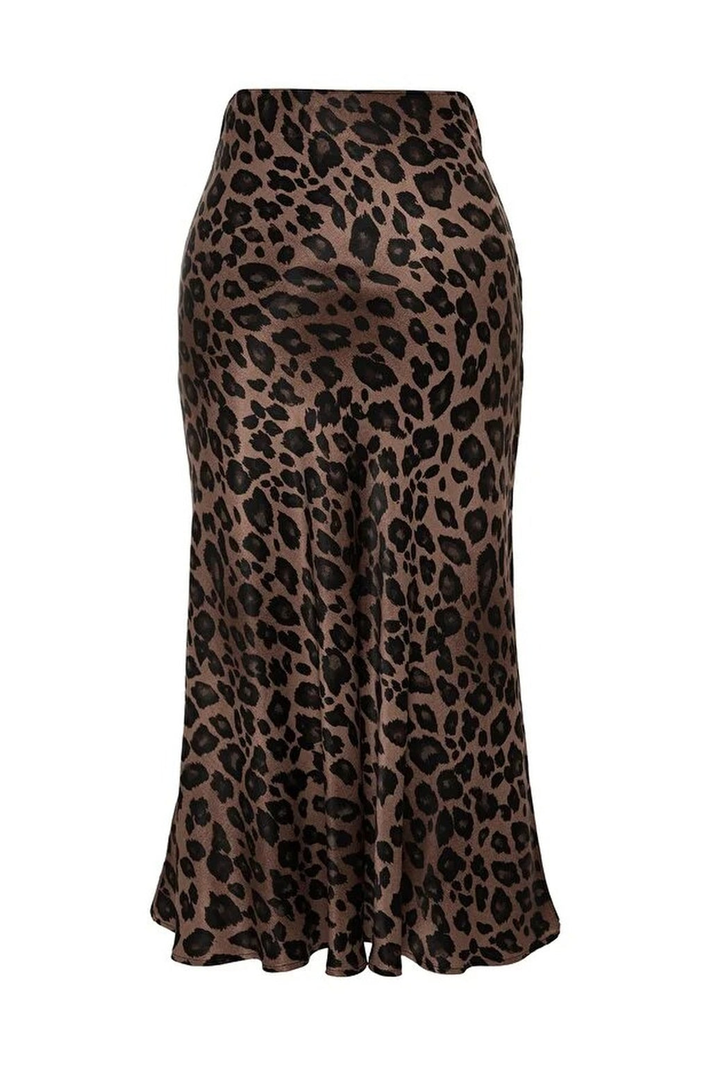 Premium Animal Patterned Satin Midi Woven Skirt