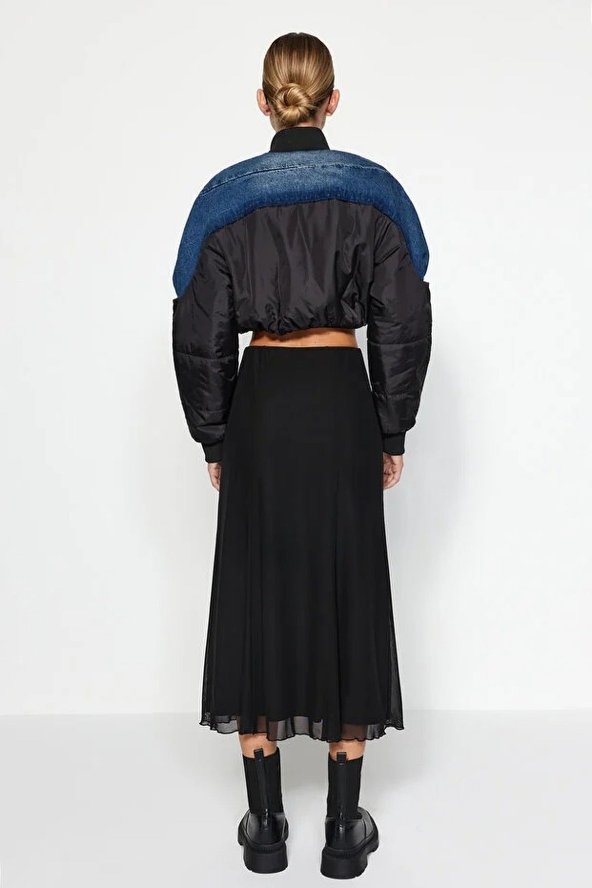 Lined Tulle Maxi Knit Skirt