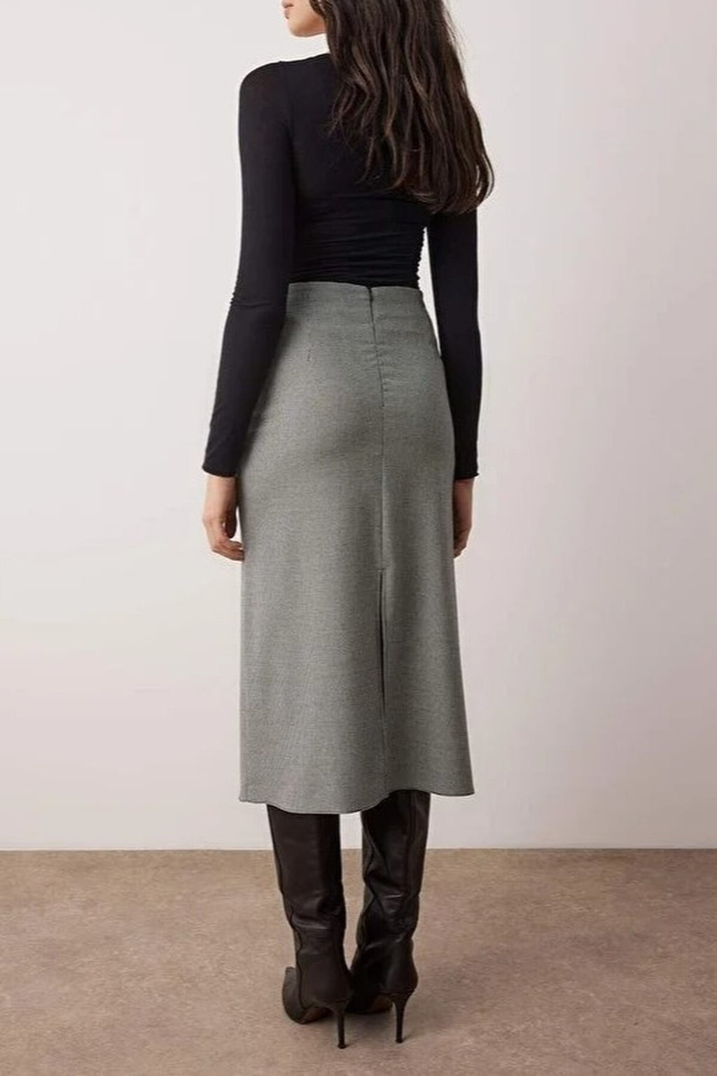 Wrap Detailed Midi Woven Skirt