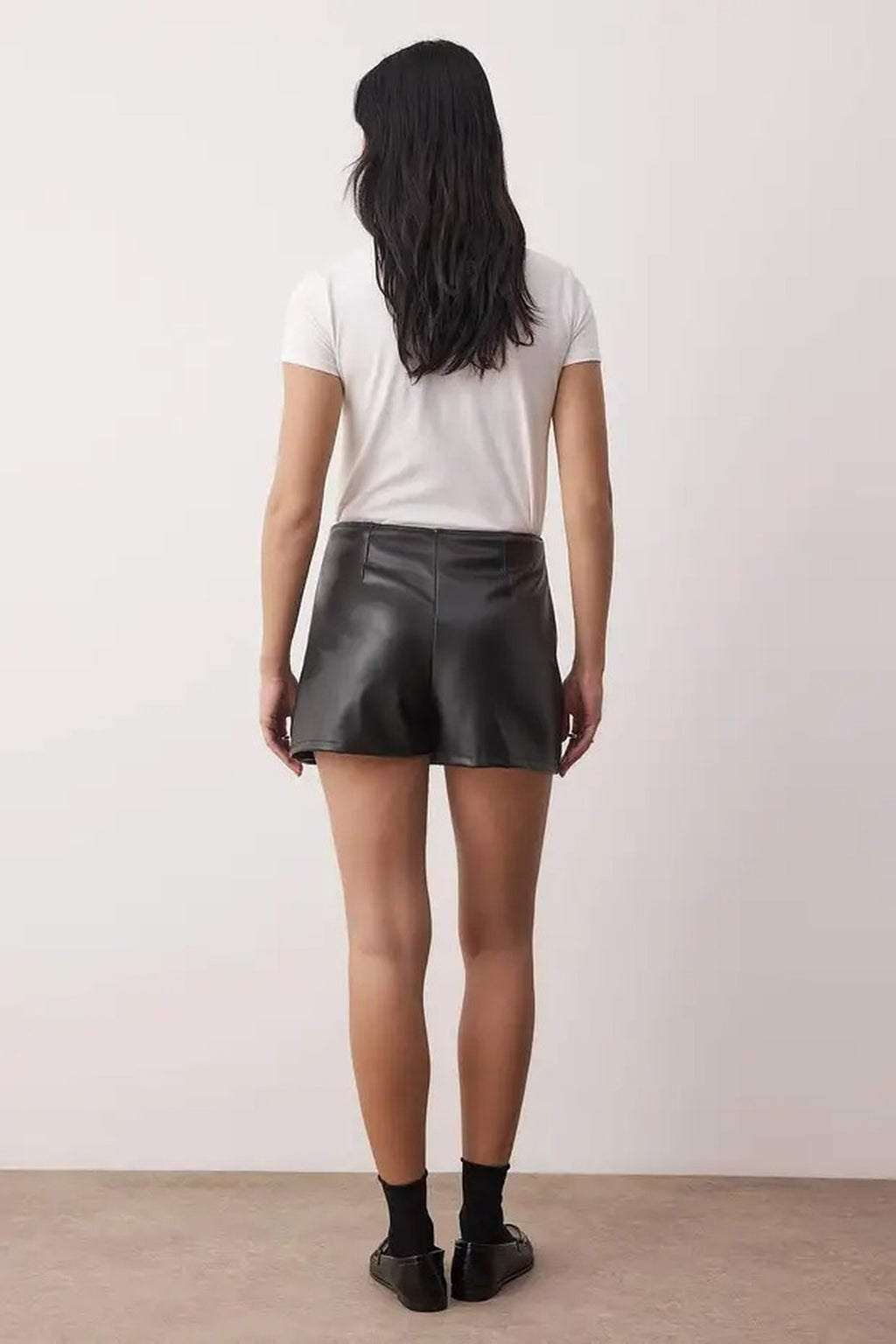 Faux Leather Mini Short Skirt