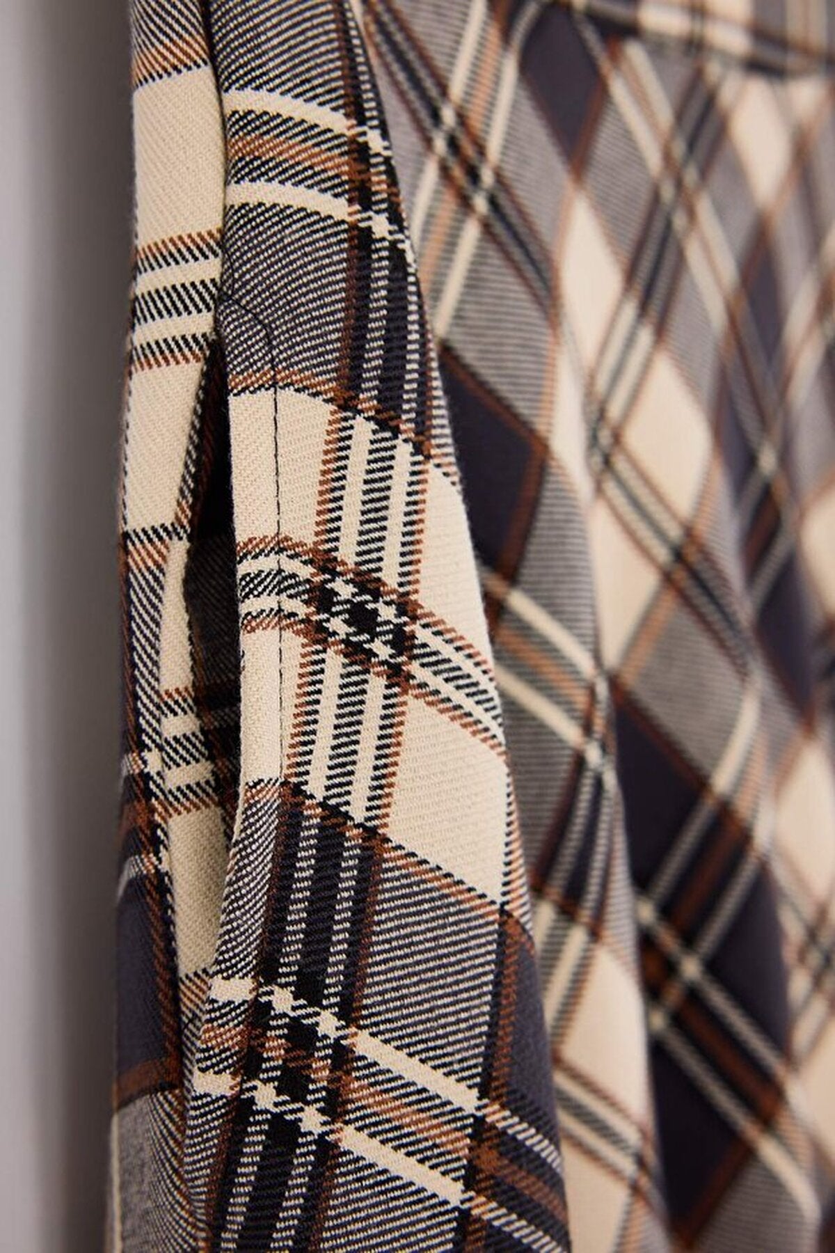 Argyle Woven Long Maxi Flared Skirt