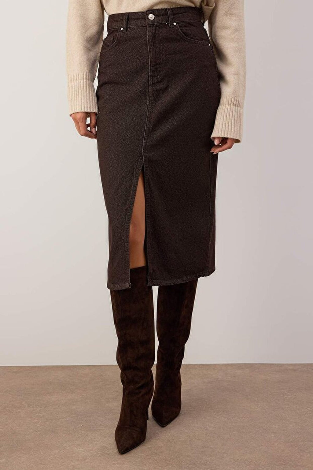 Denim Midi Skirt