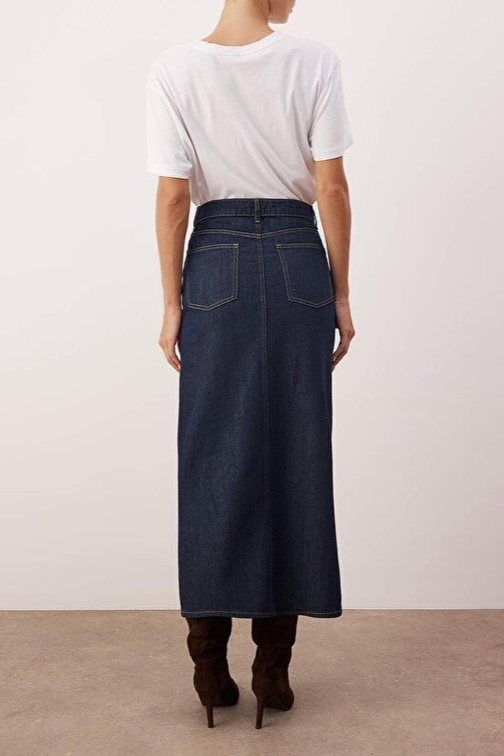 Maxi Denim Skirt with Slit
