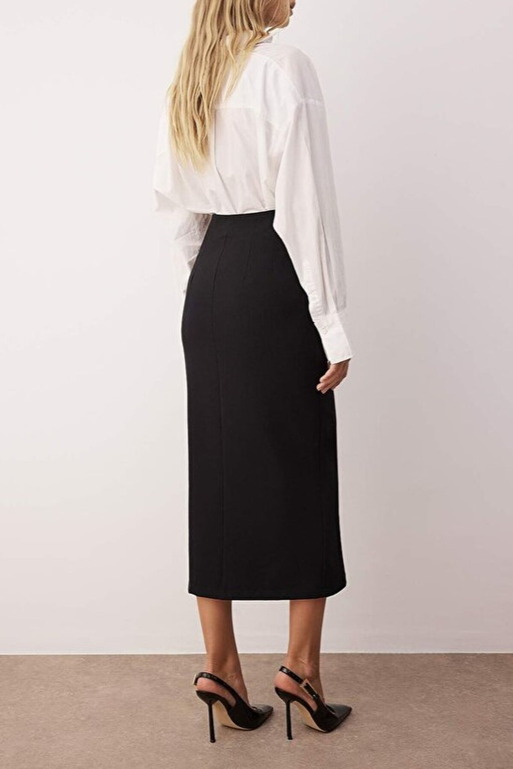 Snap-Button Adjustable Midi Woven Party Skirt