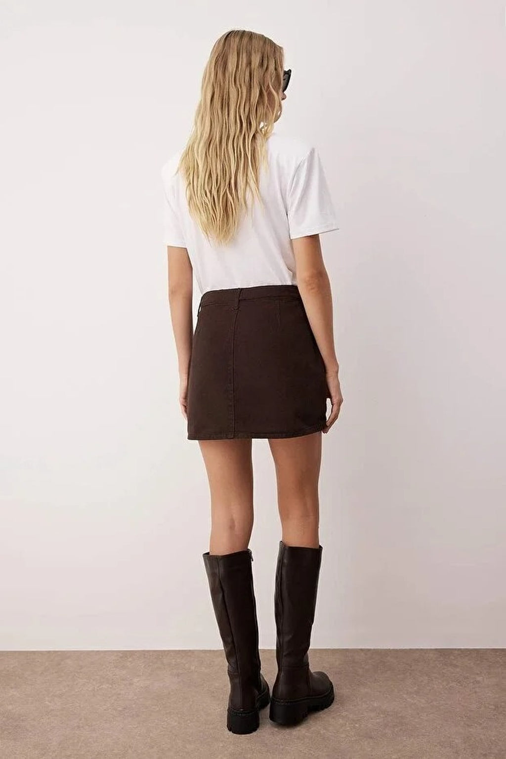 High Waist Mini Denim Short Skirt