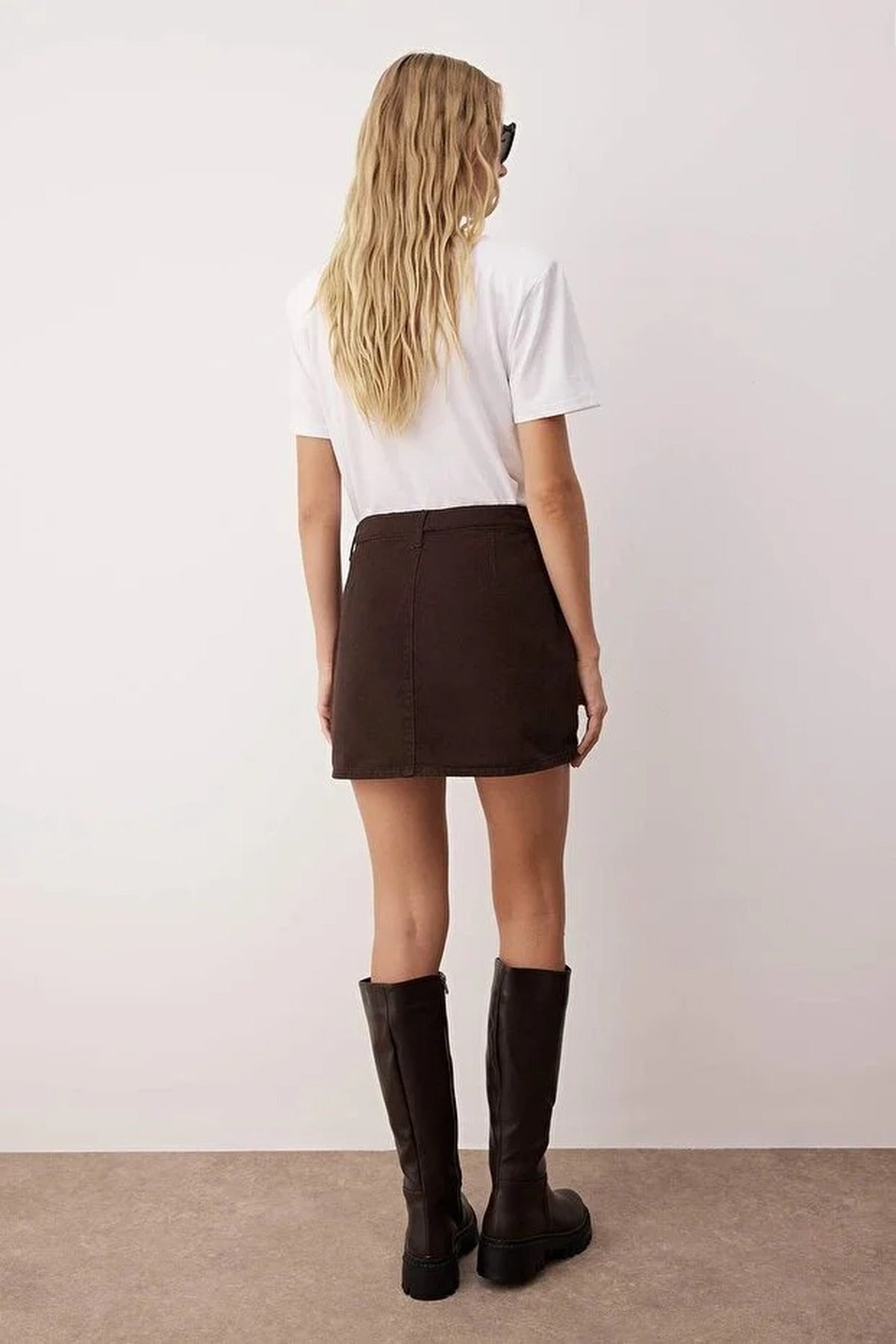 High Waist Mini Denim Short Skirt