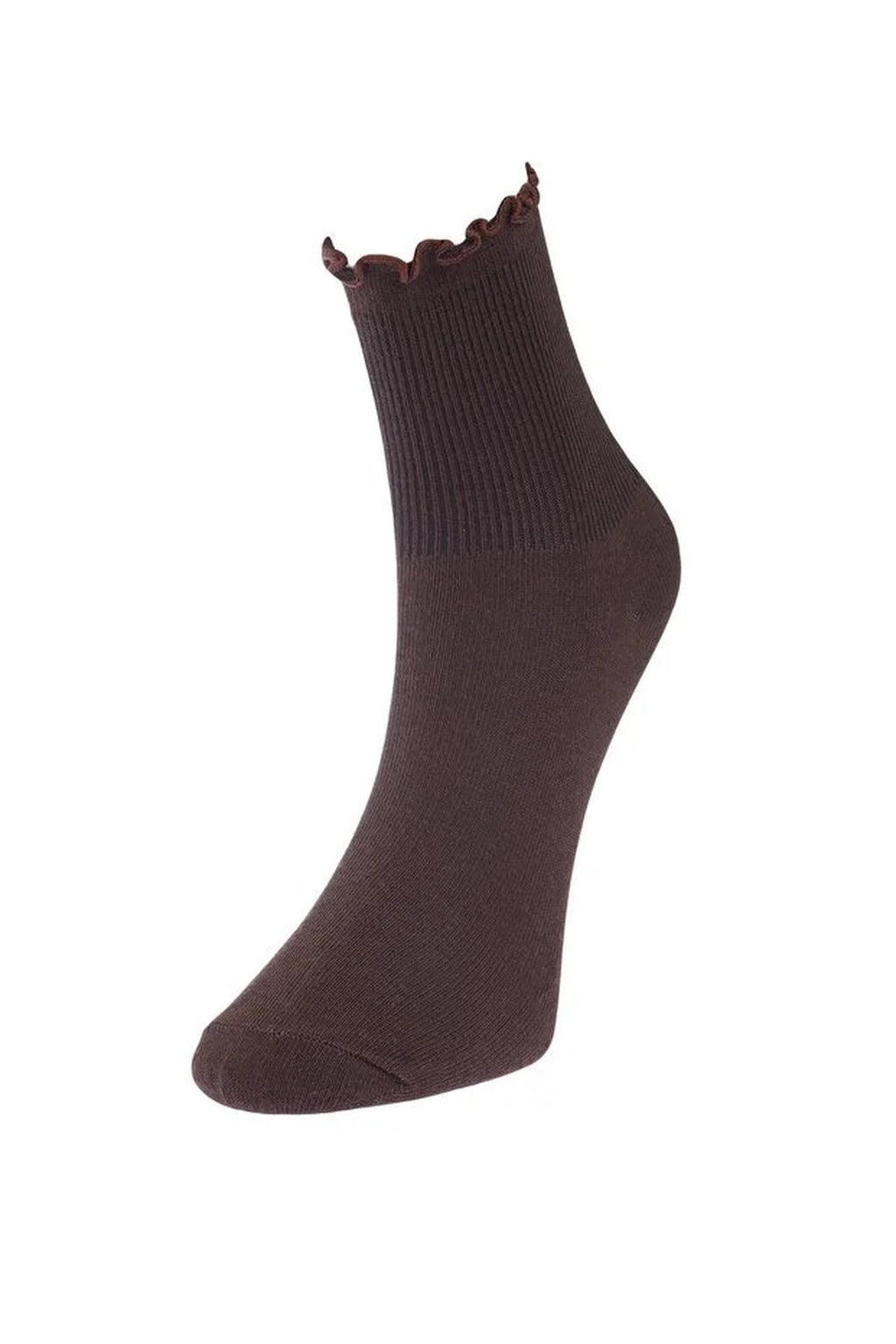 3-Pack Cotton Elastic Knit Socks with Lettuce Detail