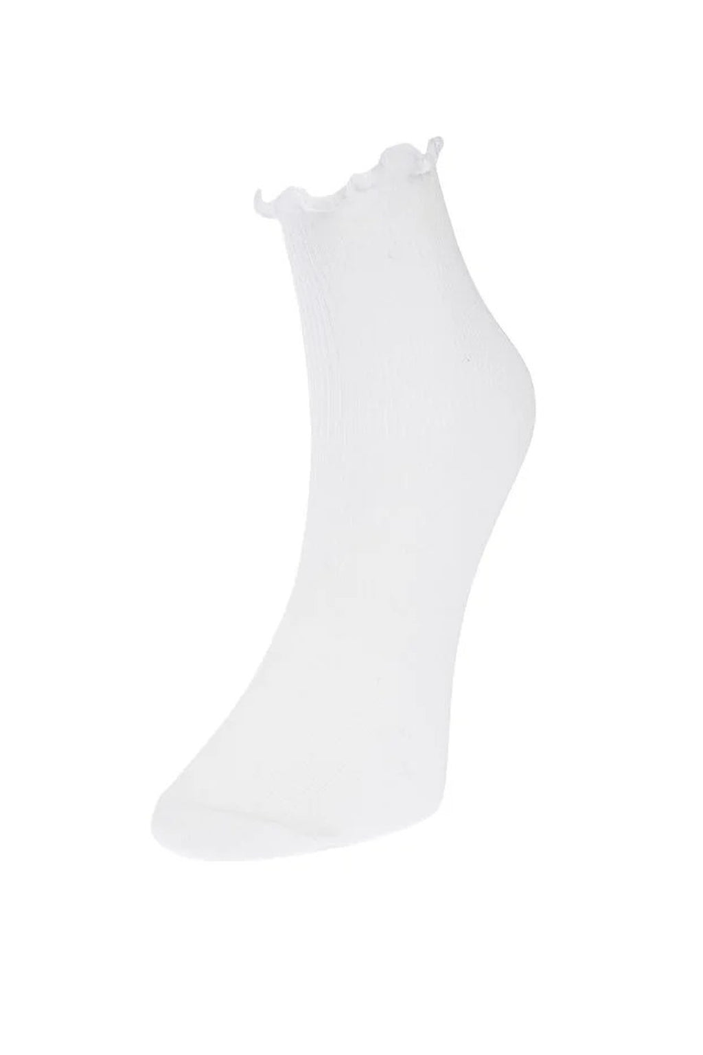 3-Pack Cotton Elastic Knit Socks with Lettuce Detail