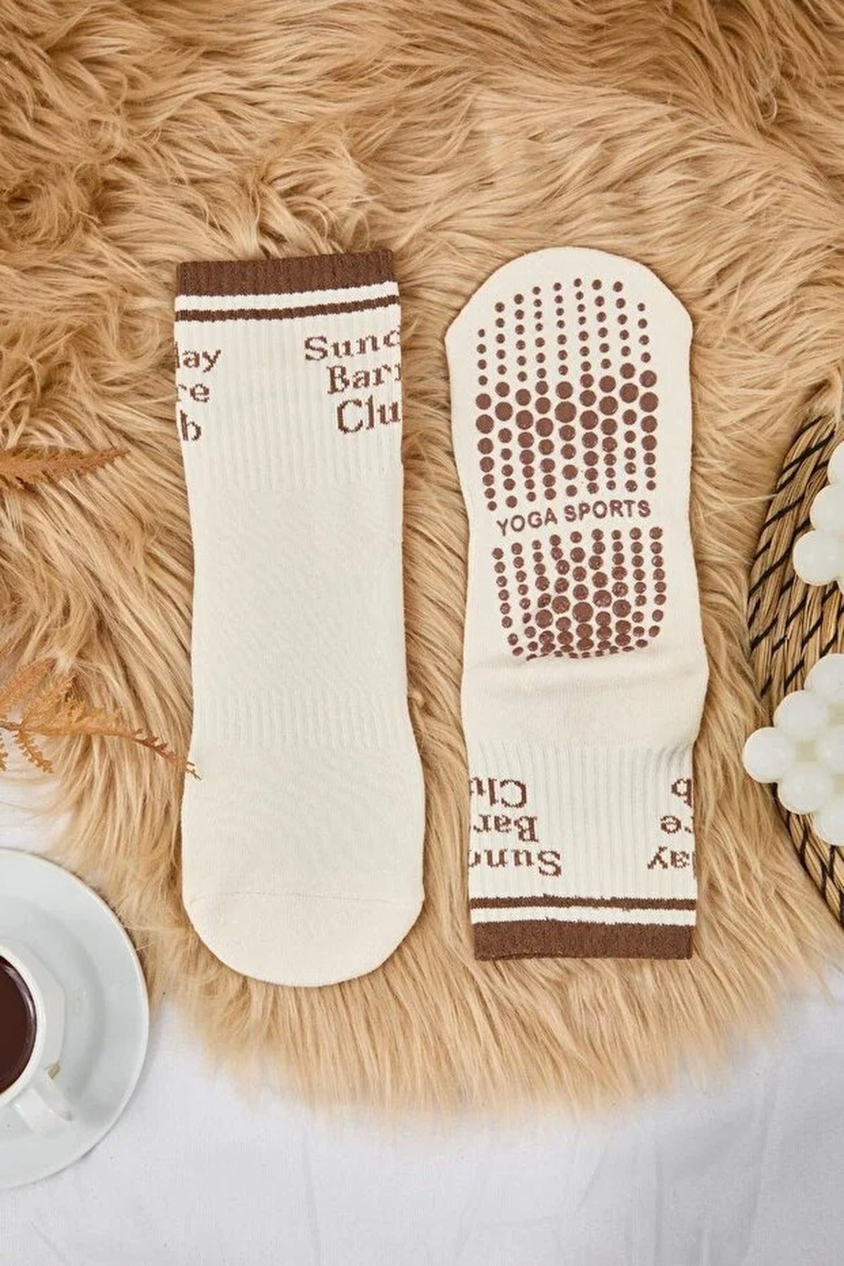 Patterned Non-Slip Yoga Knit Socks