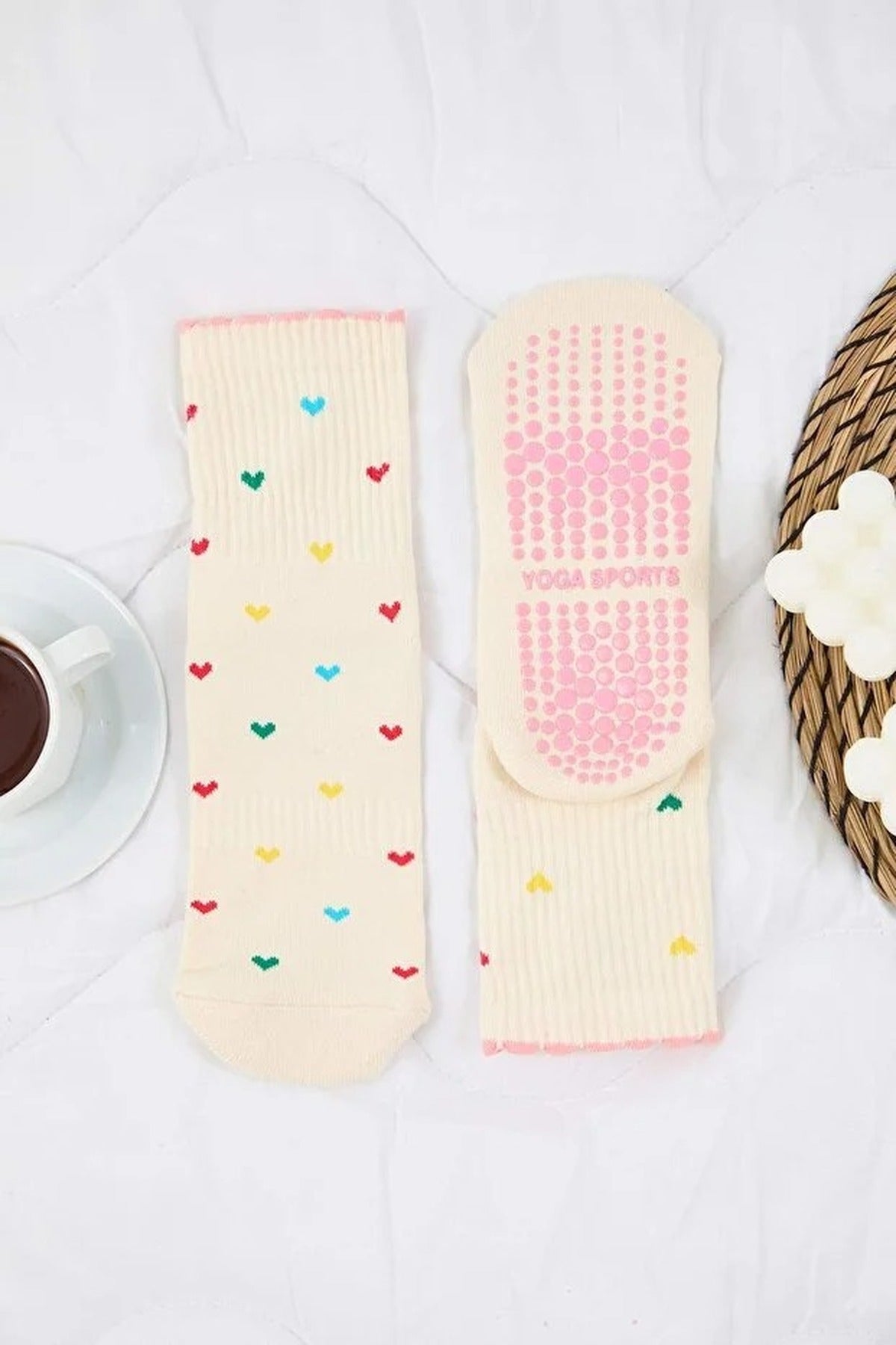 Patterned Non-Slip Yoga Knit Socks