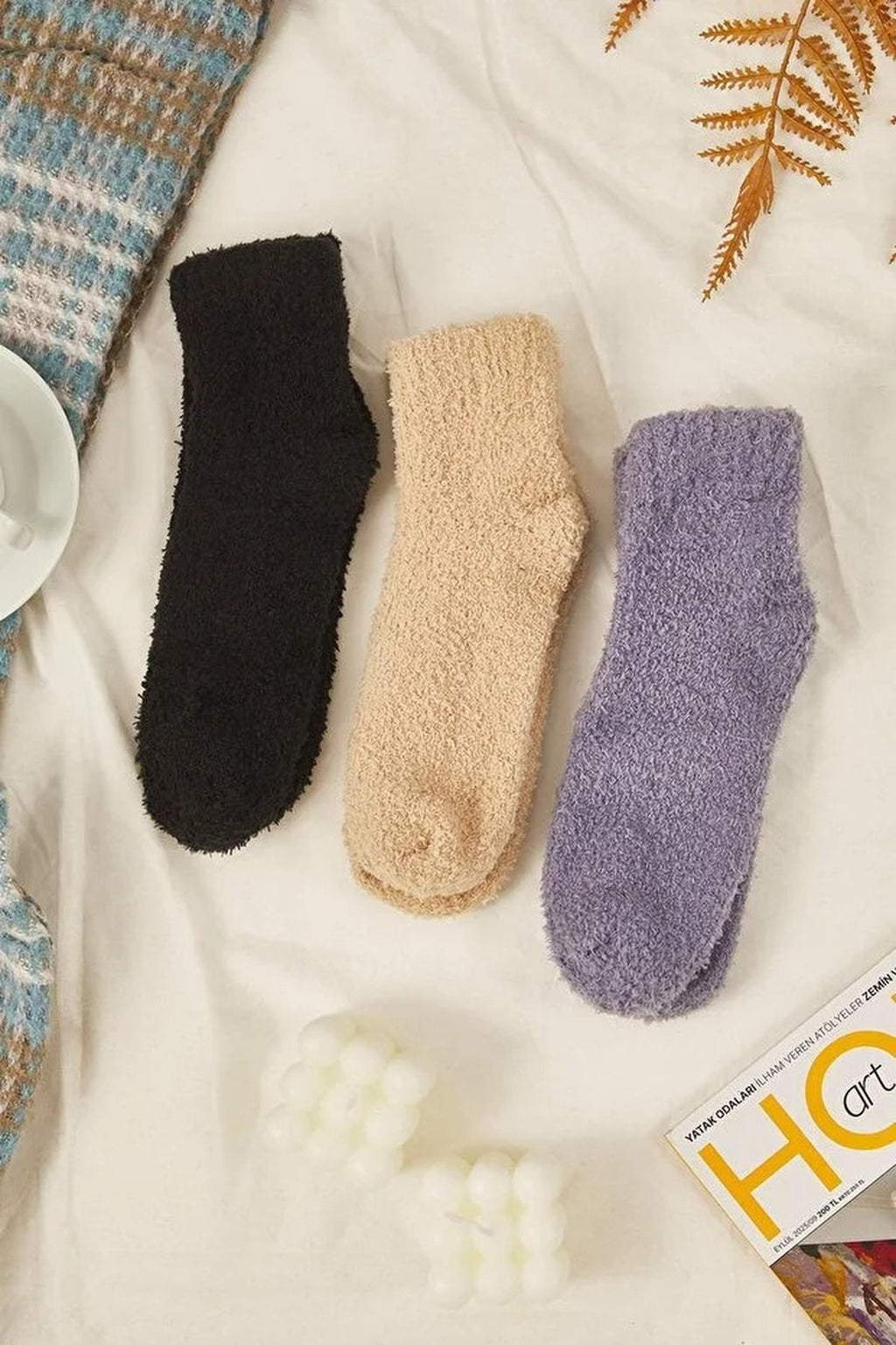 3-Pack Thick Warm Terry Knit Socks