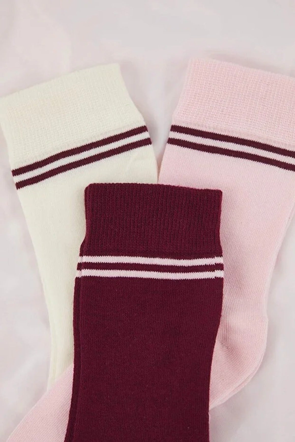 3-Pack Cotton Striped Jacquard Knit Socks
