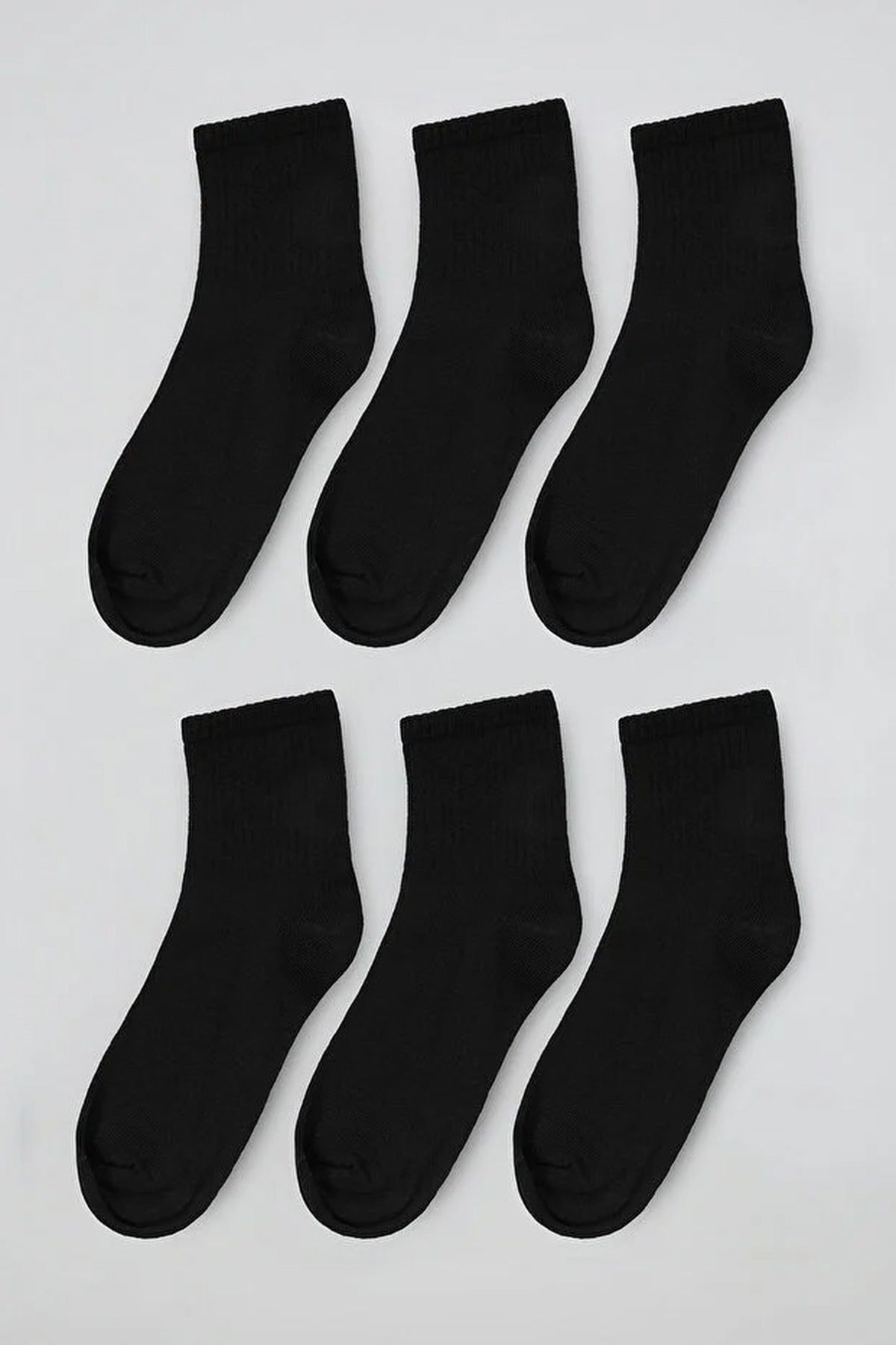 6-Pack Cotton Ribbed Knit Socks