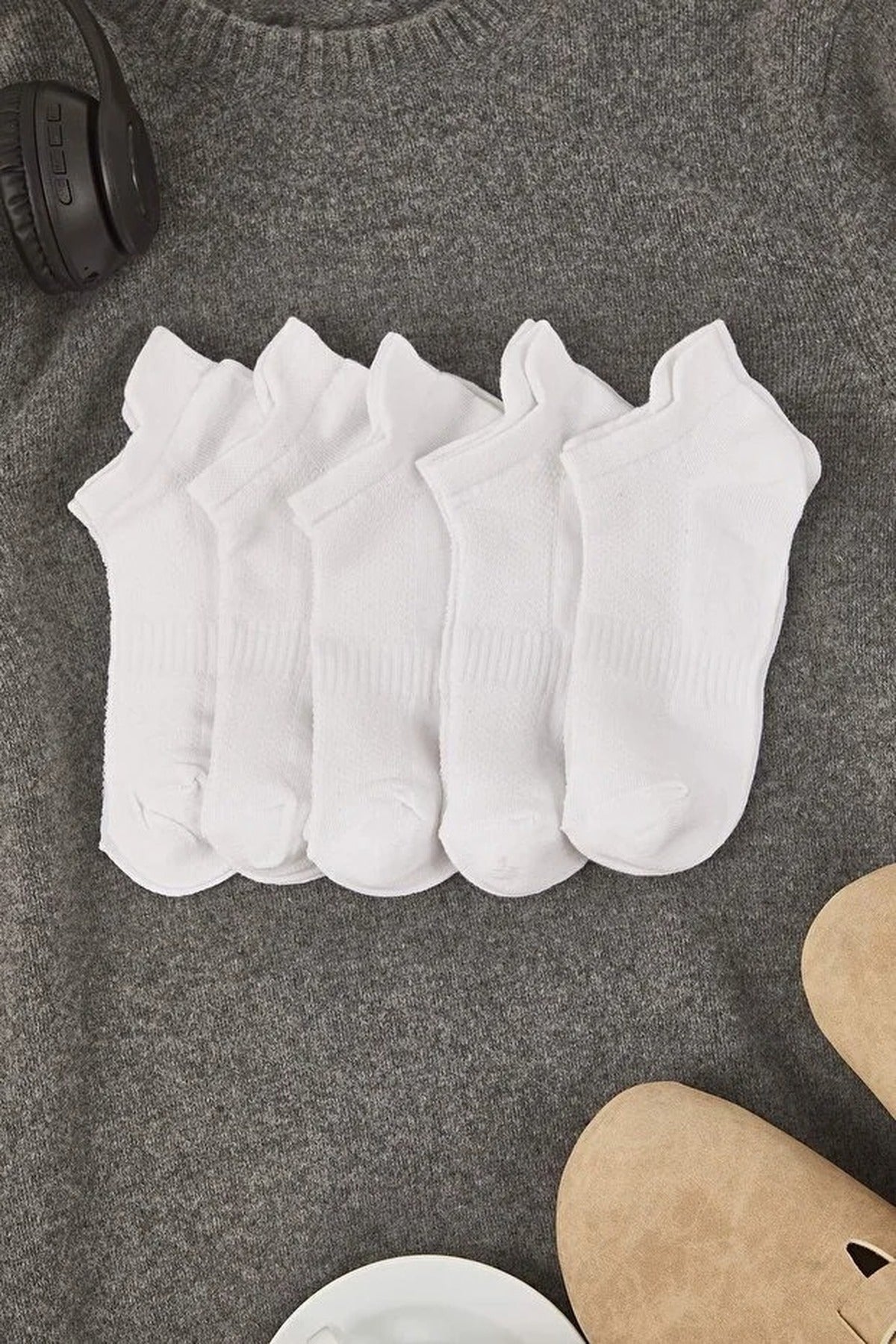 5-Pack Cotton Knit Sports Yoga Socks