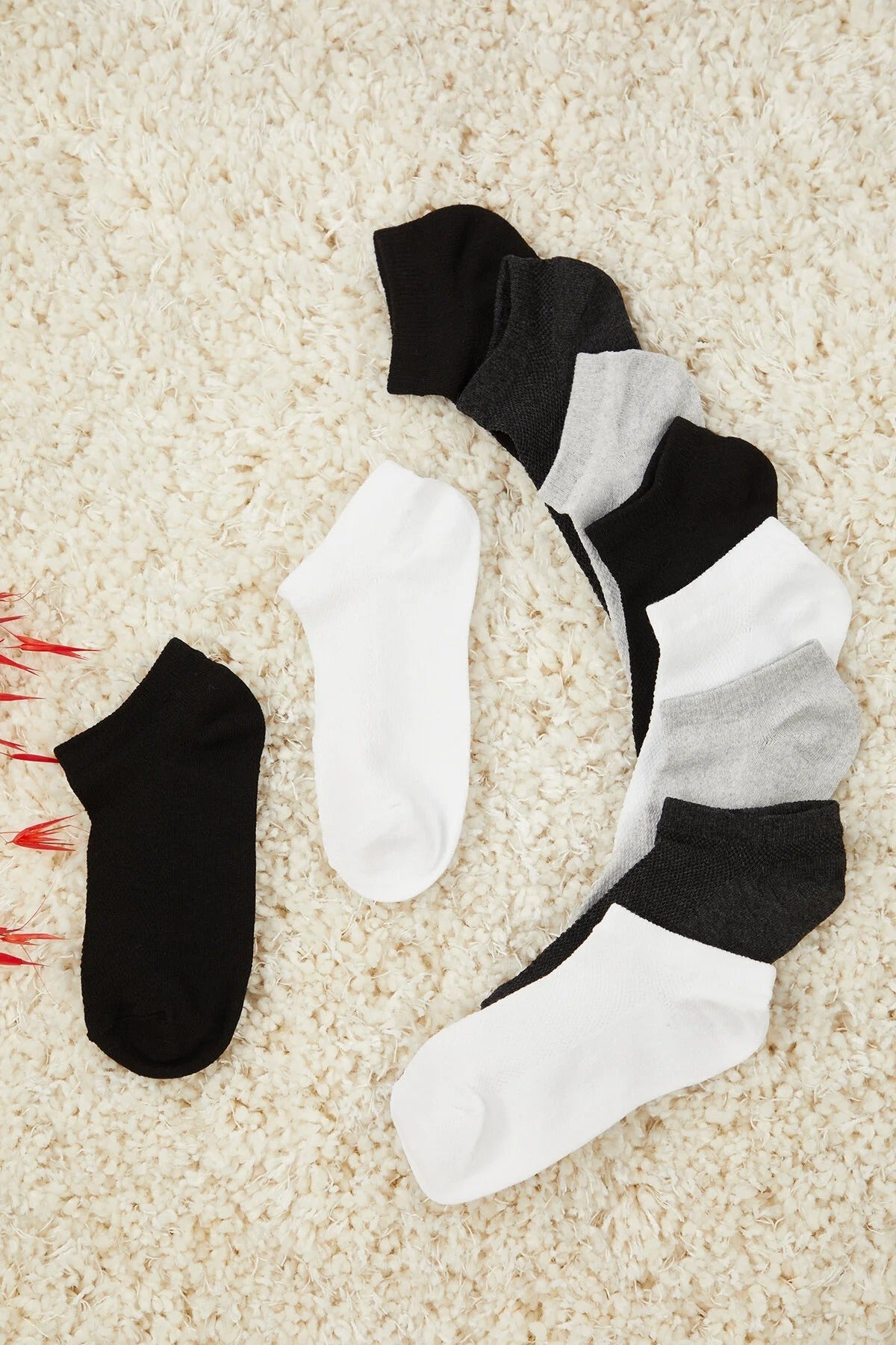 10-Pack Ankle Length Knit Socks