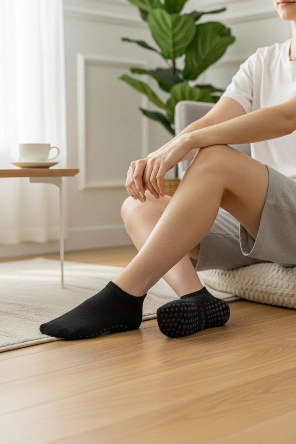 2-Pack Cotton Non-Slip Yoga/Pilates Knit Socks