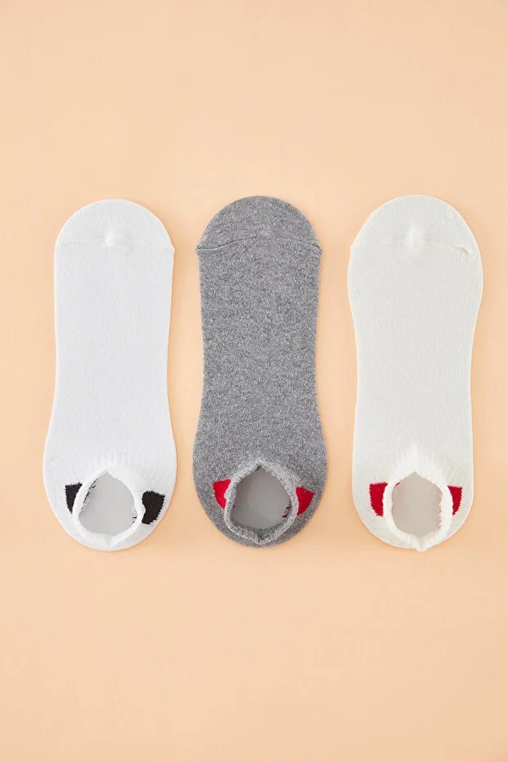3-Pack Heart Printed Half-Length Knit Socks