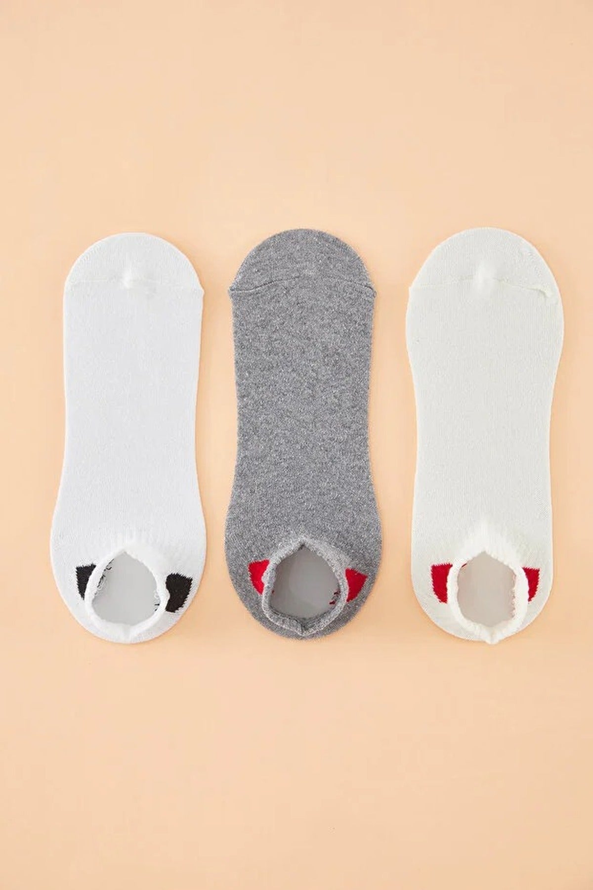 3-Pack Heart Printed Half-Length Knit Socks