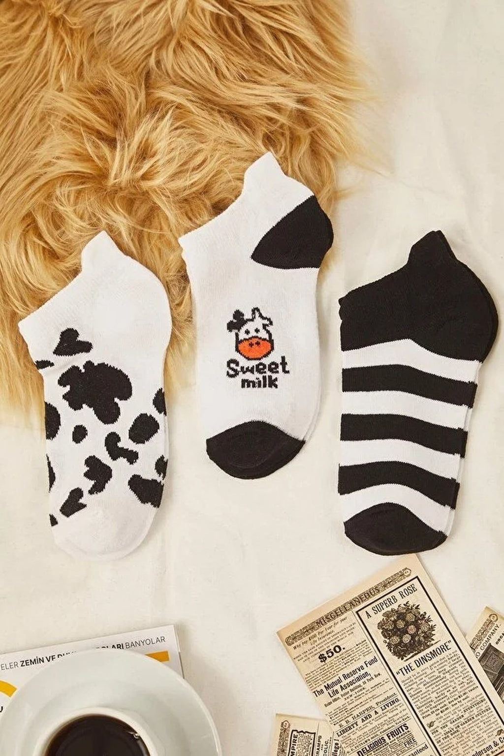 3-Pack Animal Patterned Jacquard Knit Socks