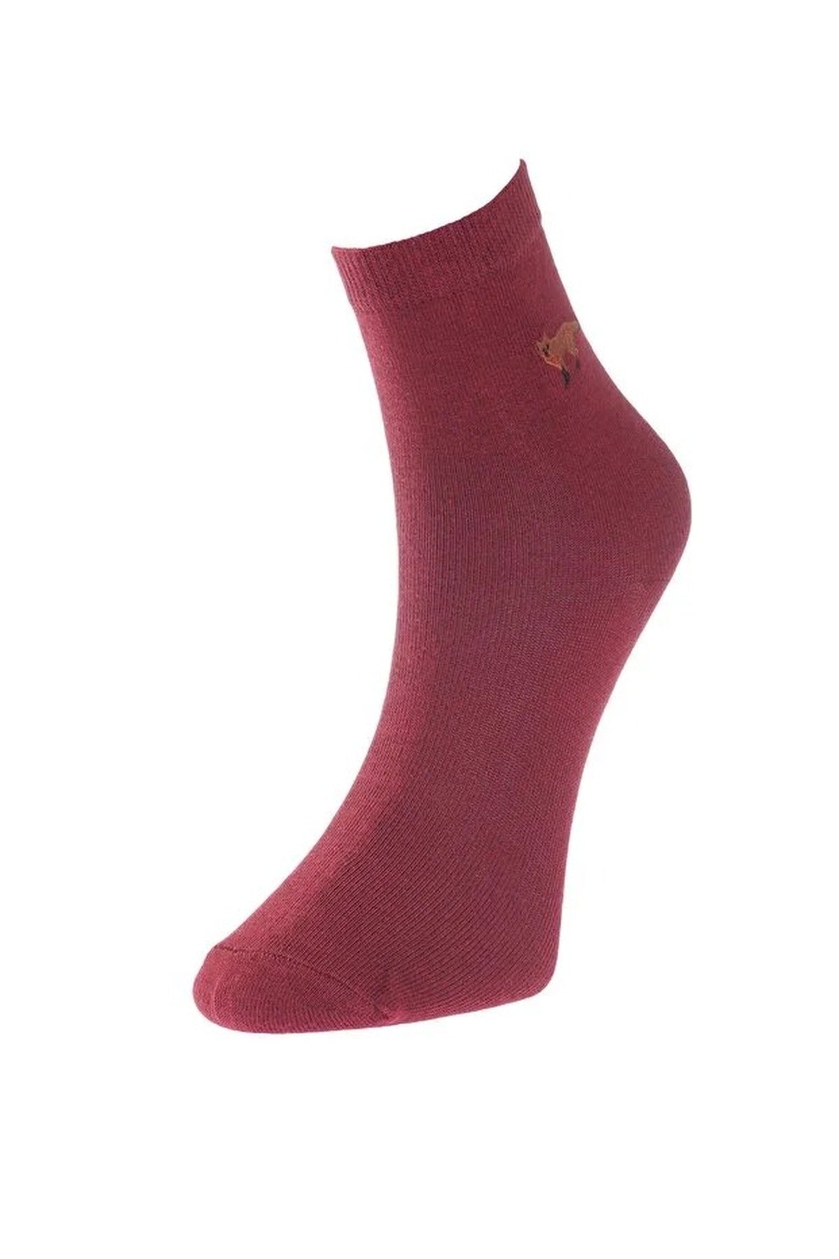 3-Pack Cotton Animal Embroidered Knit Socks