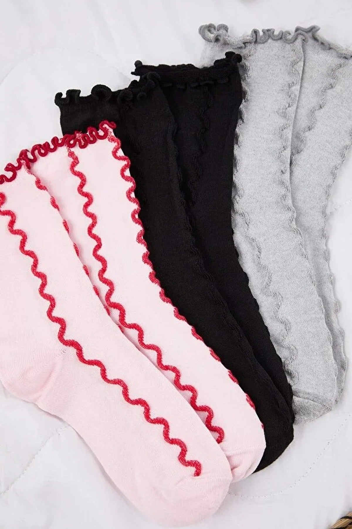 3-Pack Stripe Jacquard Knit Socks