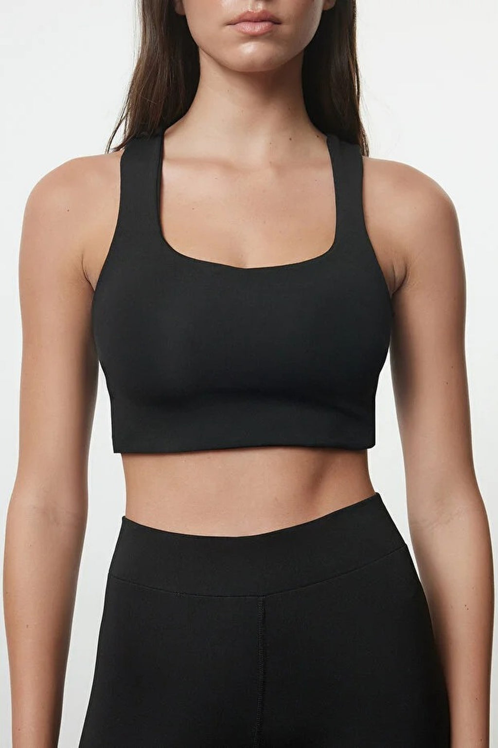 Supportive Knitted Sports Bra with Back Detail
