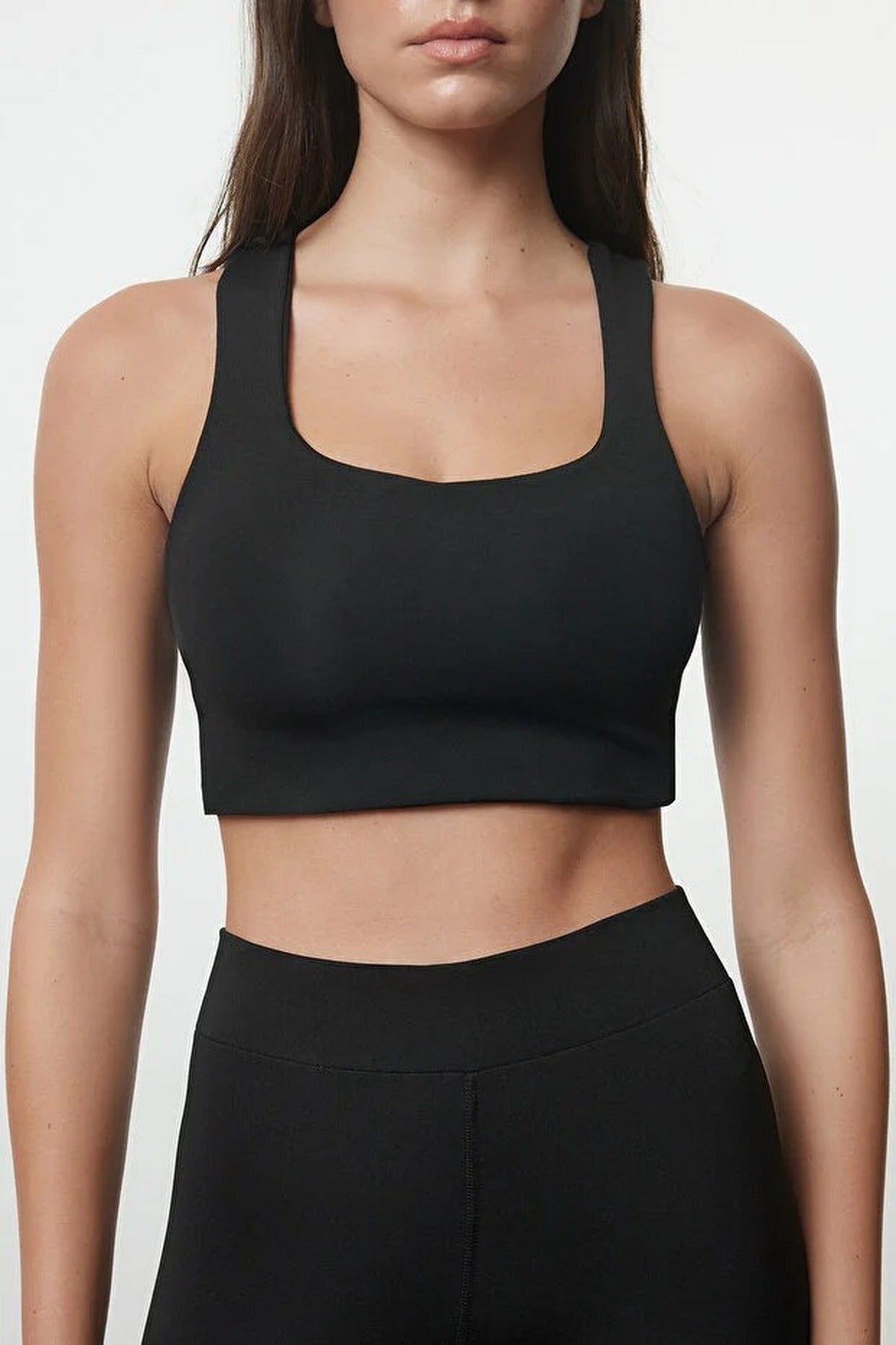 Supportive Knitted Sports Bra with Back Detail