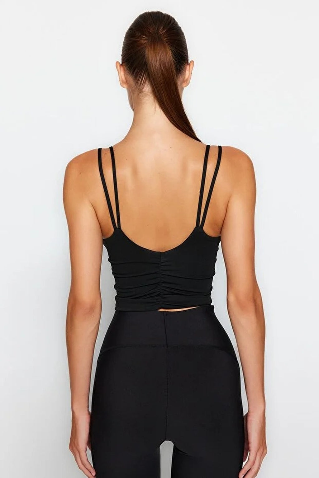 Supportive Double Strap V-Neck Knitted Sports Bra