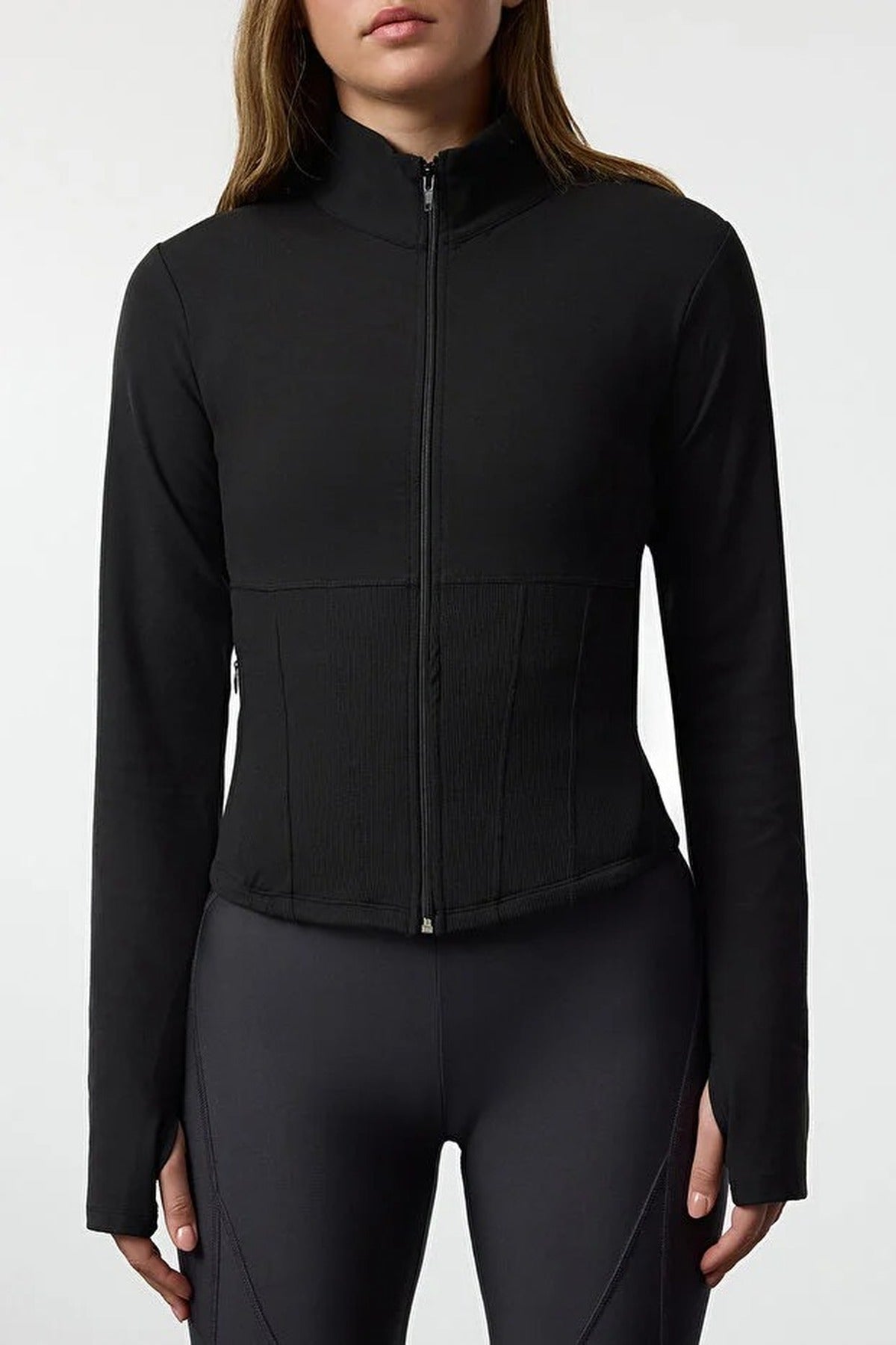 Thumbhole Knitted Sports Jacket
