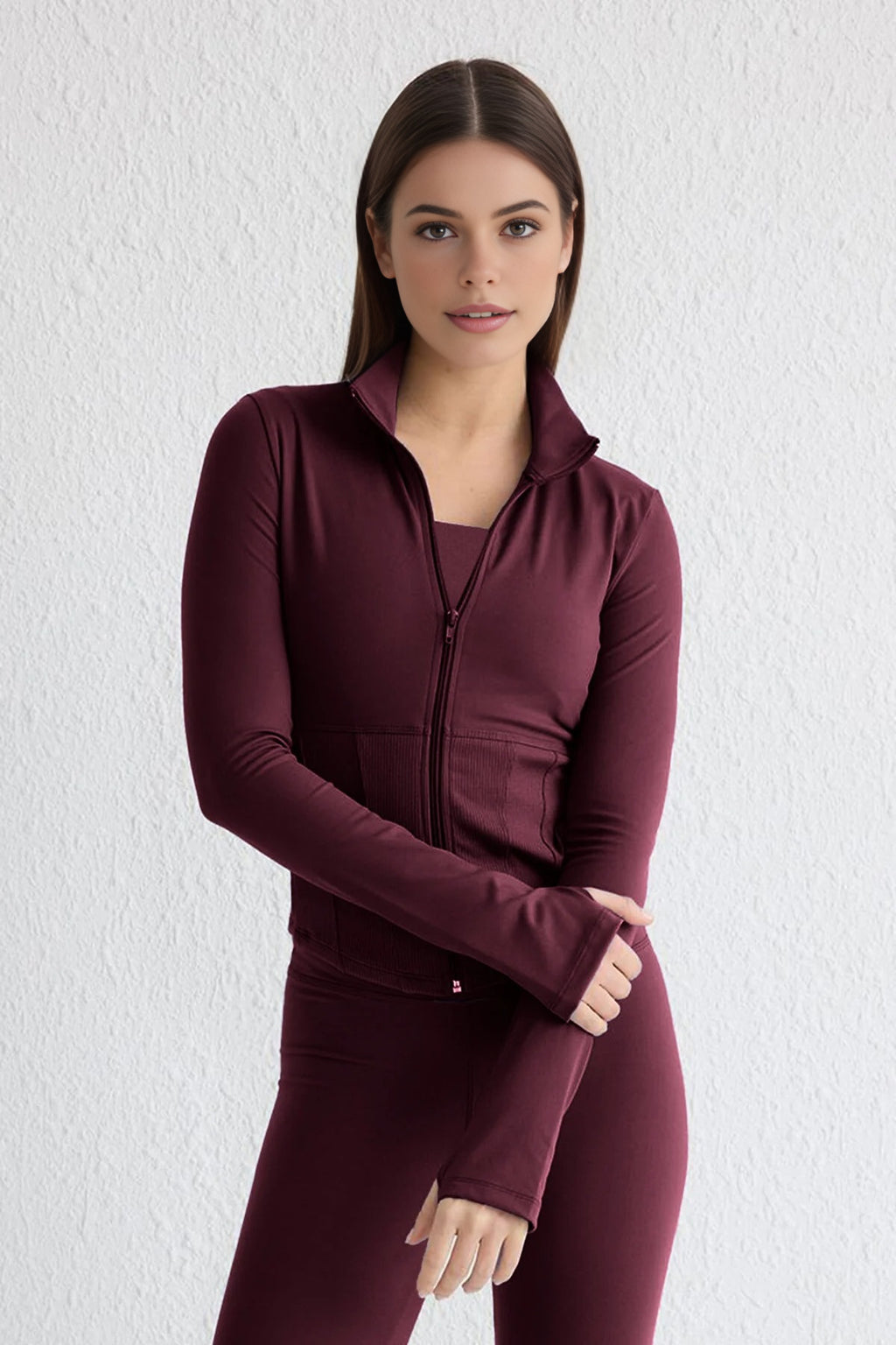 Thumbhole Knitted Sports Jacket