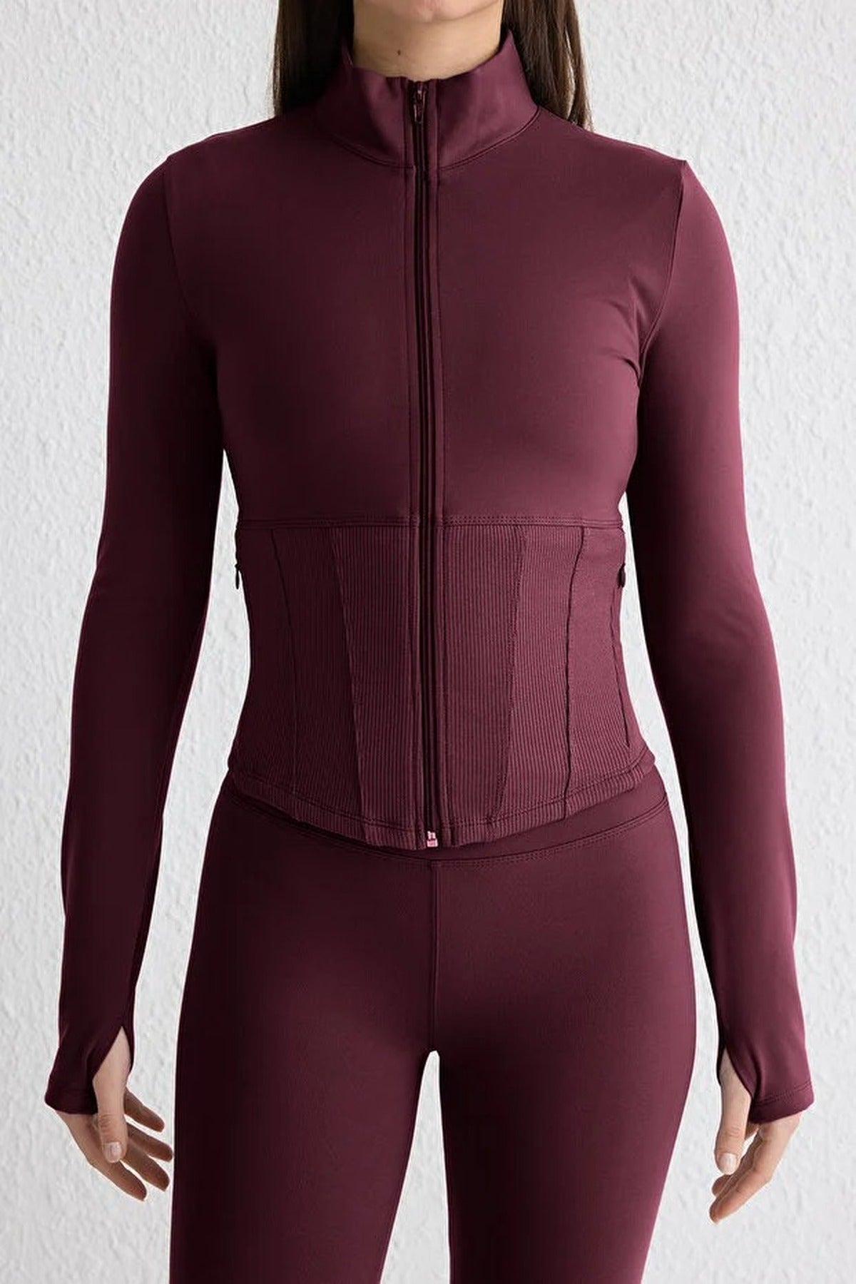 Thumbhole Knitted Sports Jacket