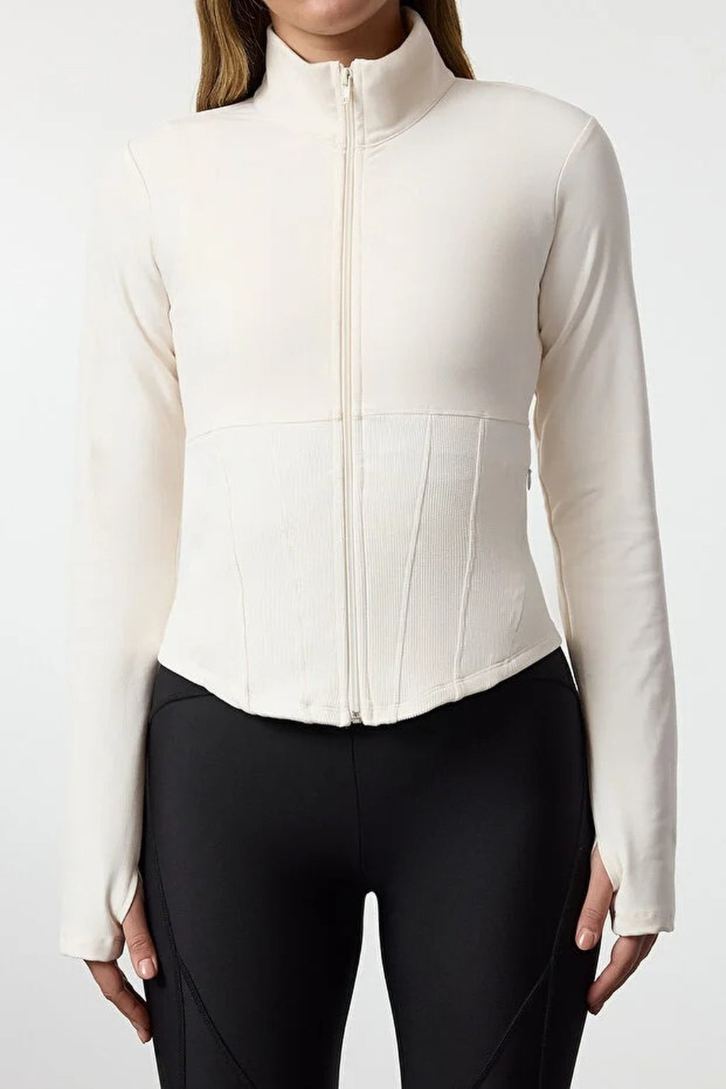Thumbhole Knitted Sports Jacket