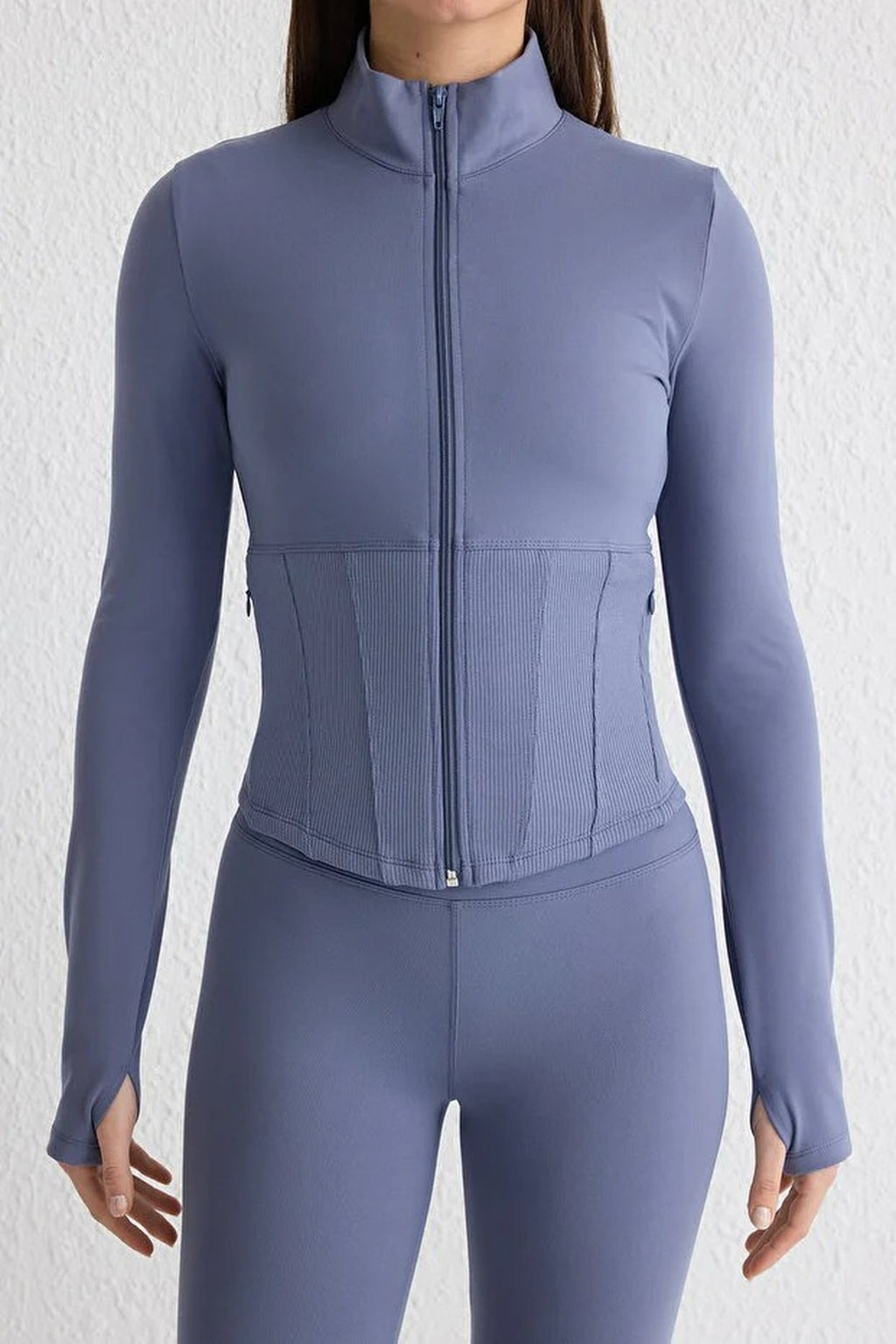 Thumbhole Knitted Sports Jacket