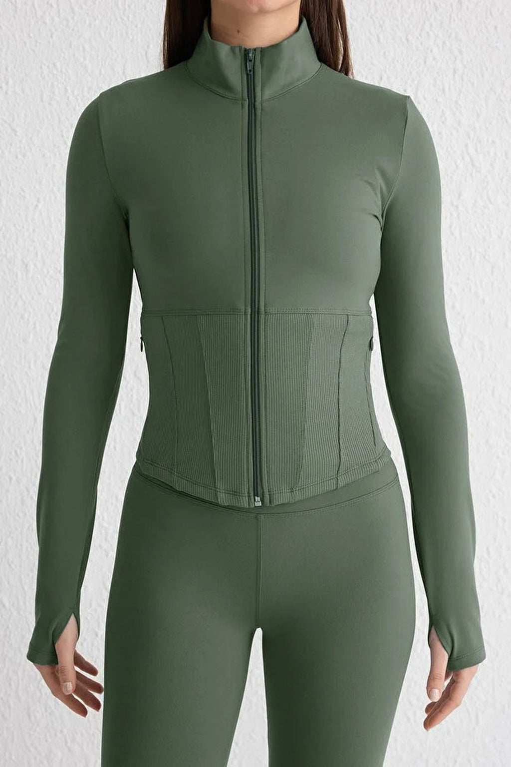 Thumbhole Knitted Sports Jacket