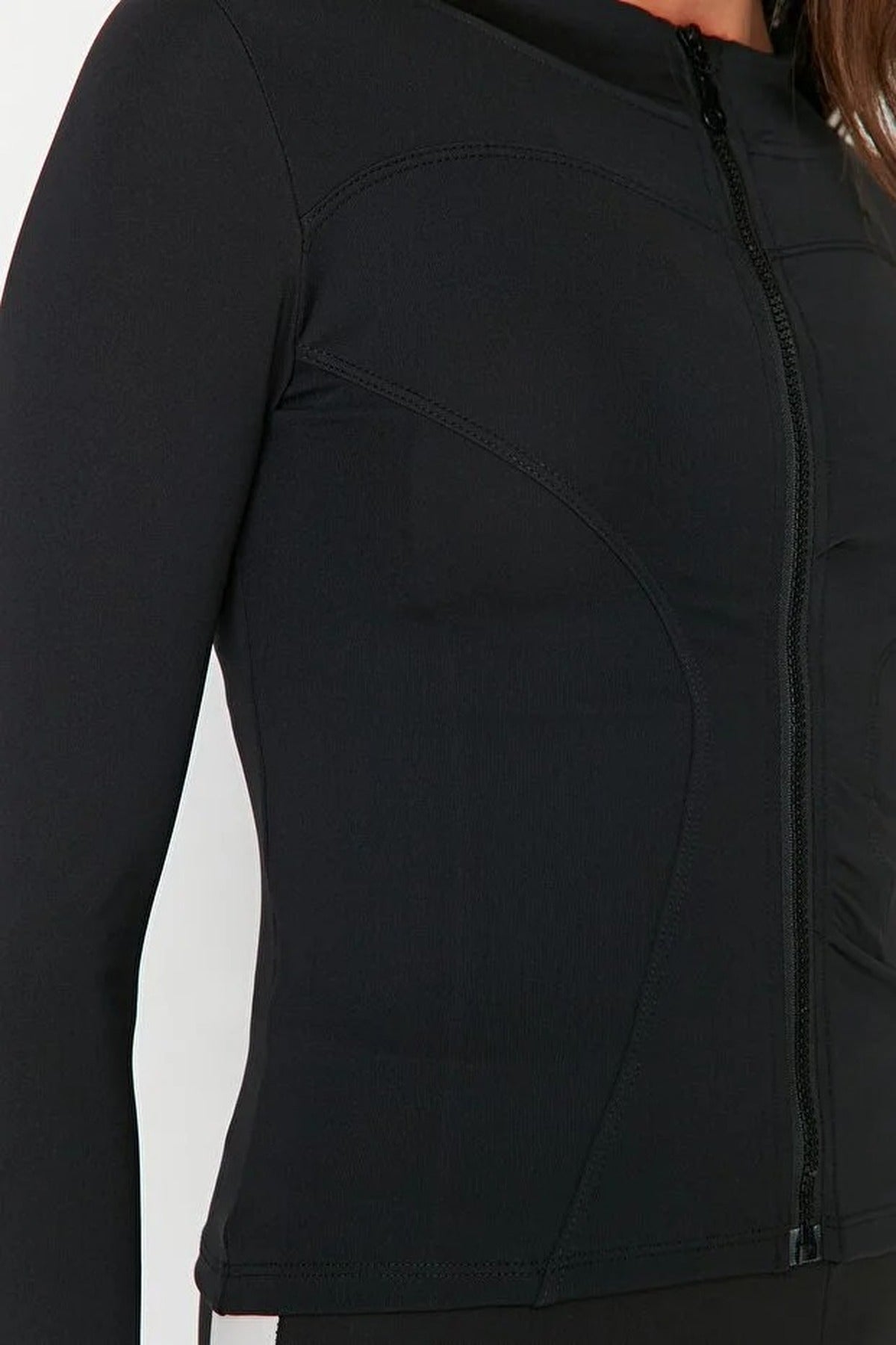 Zip-up Stand Collar Knitted Sports Jacket