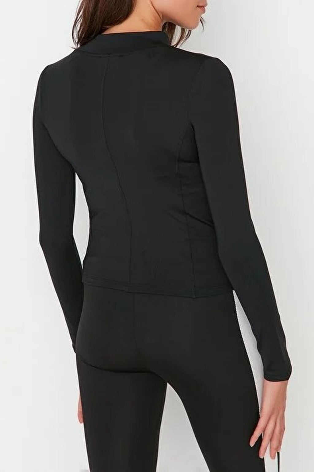 Zip-up Stand Collar Knitted Sports Jacket