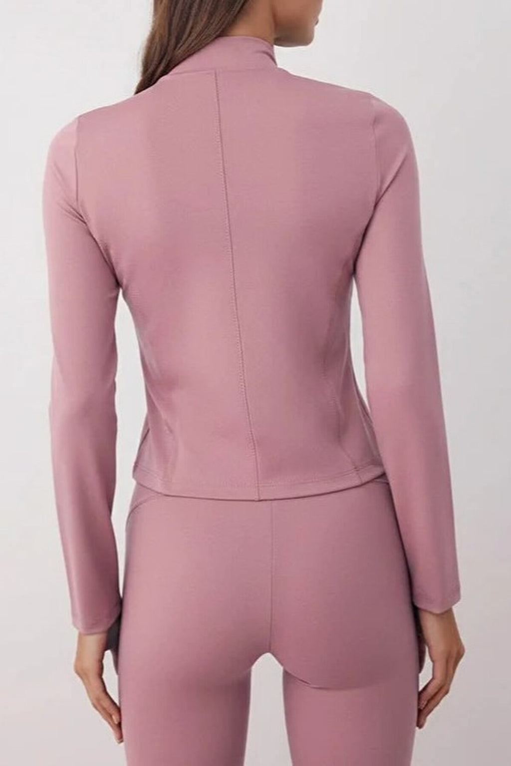 Zip-up Stand Collar Knitted Sports Jacket
