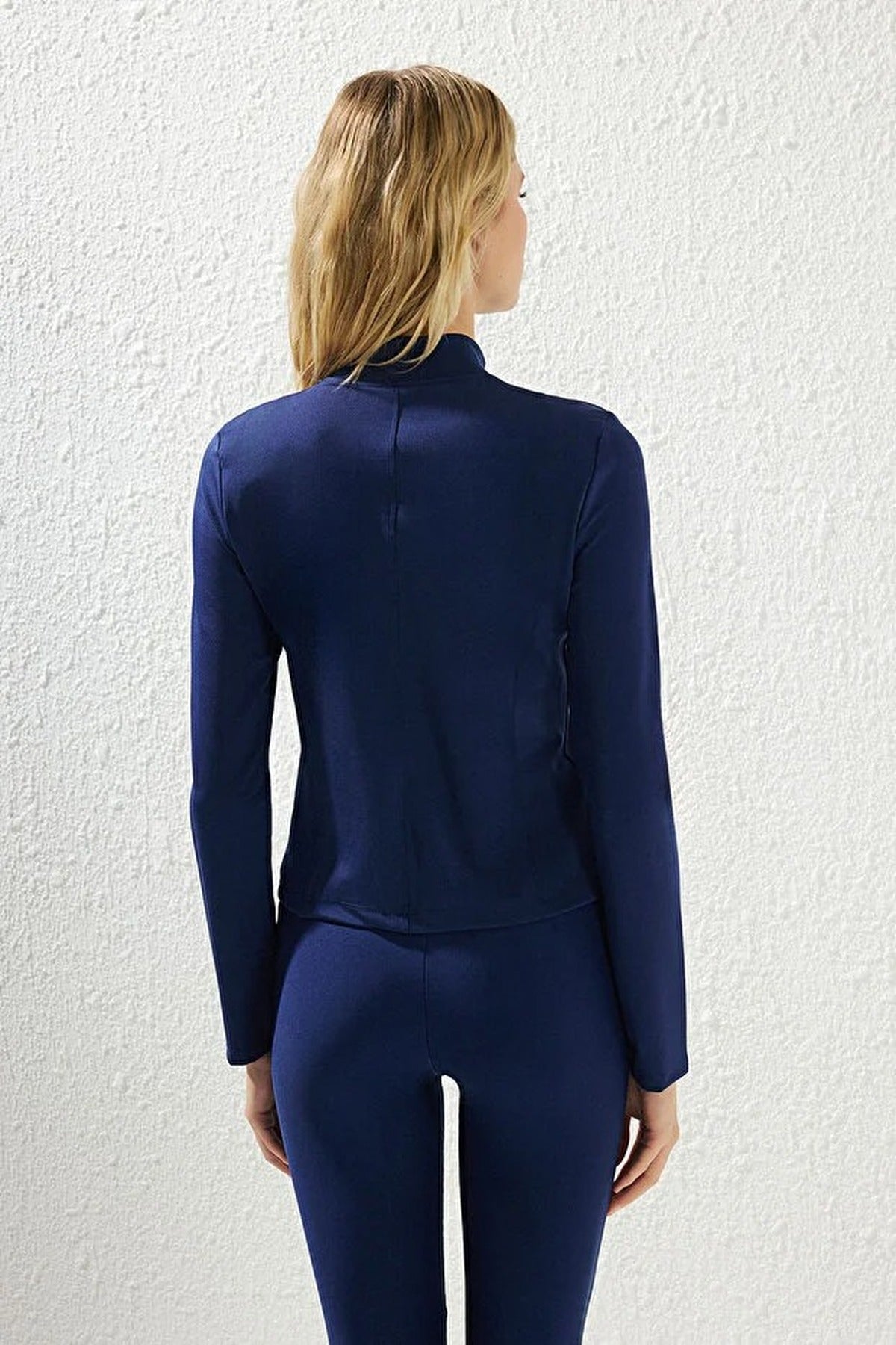 Zip-up Stand Collar Knitted Sports Jacket