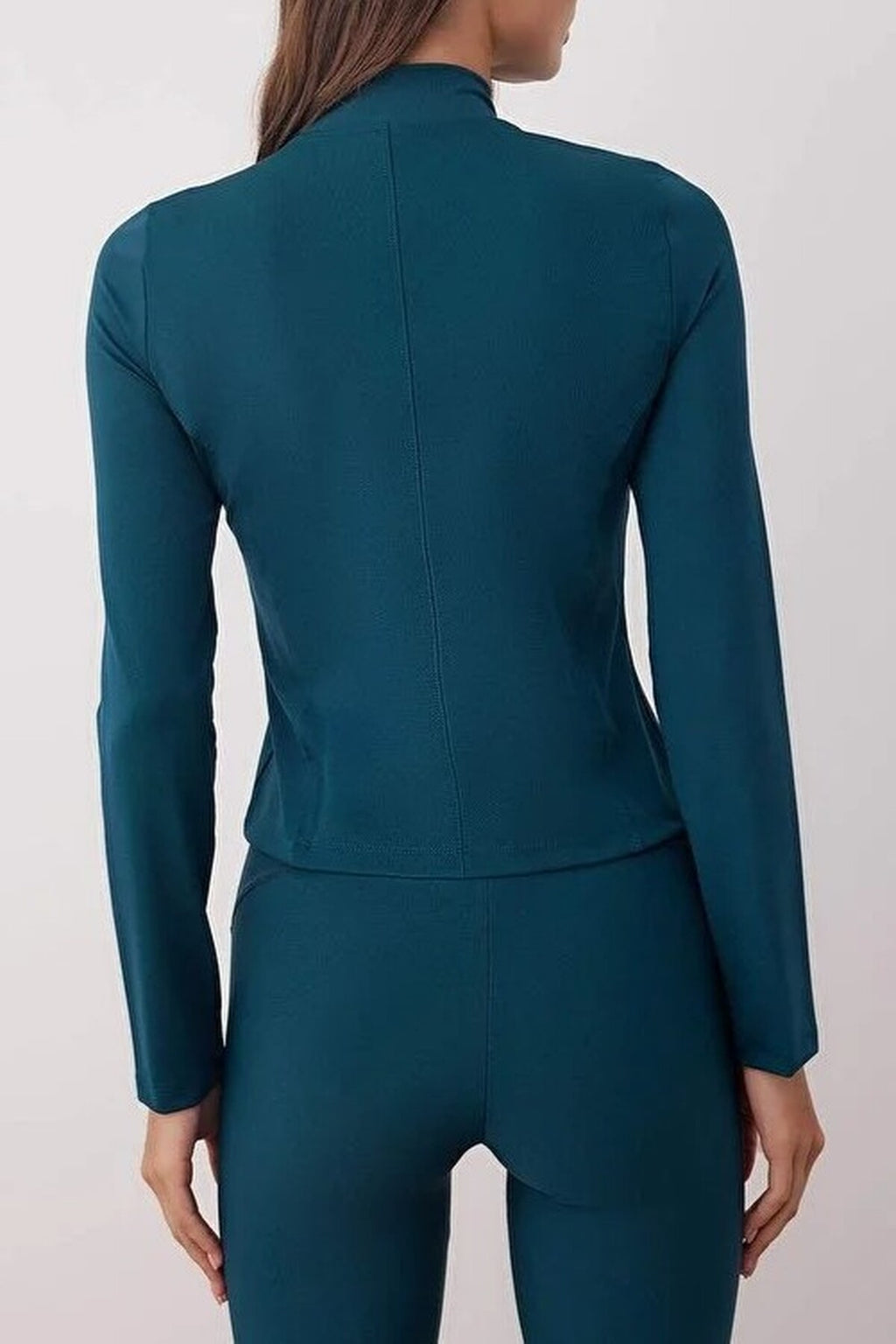 Zip-up Stand Collar Knitted Sports Jacket