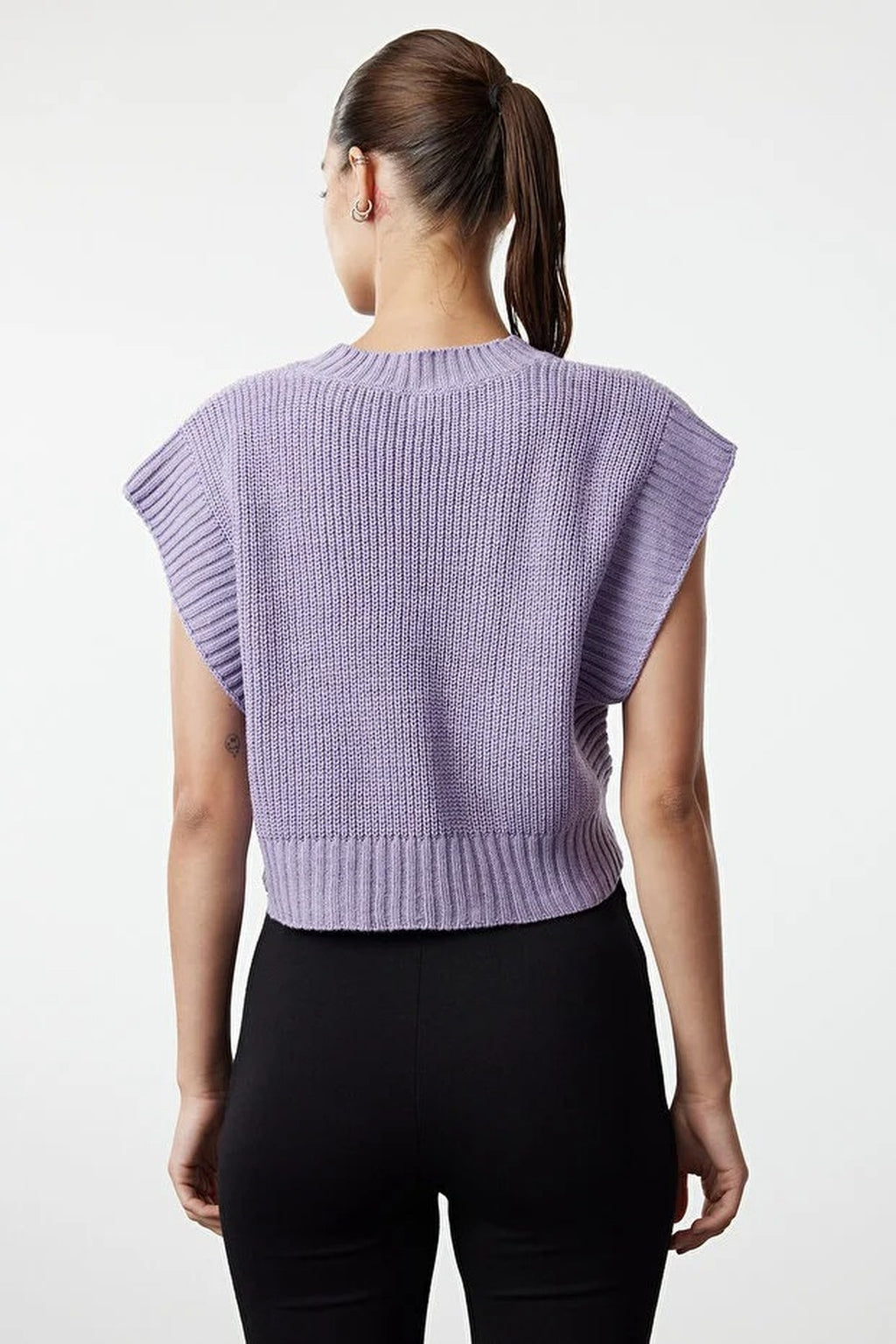 Crop Crew Neck Knit Sweater